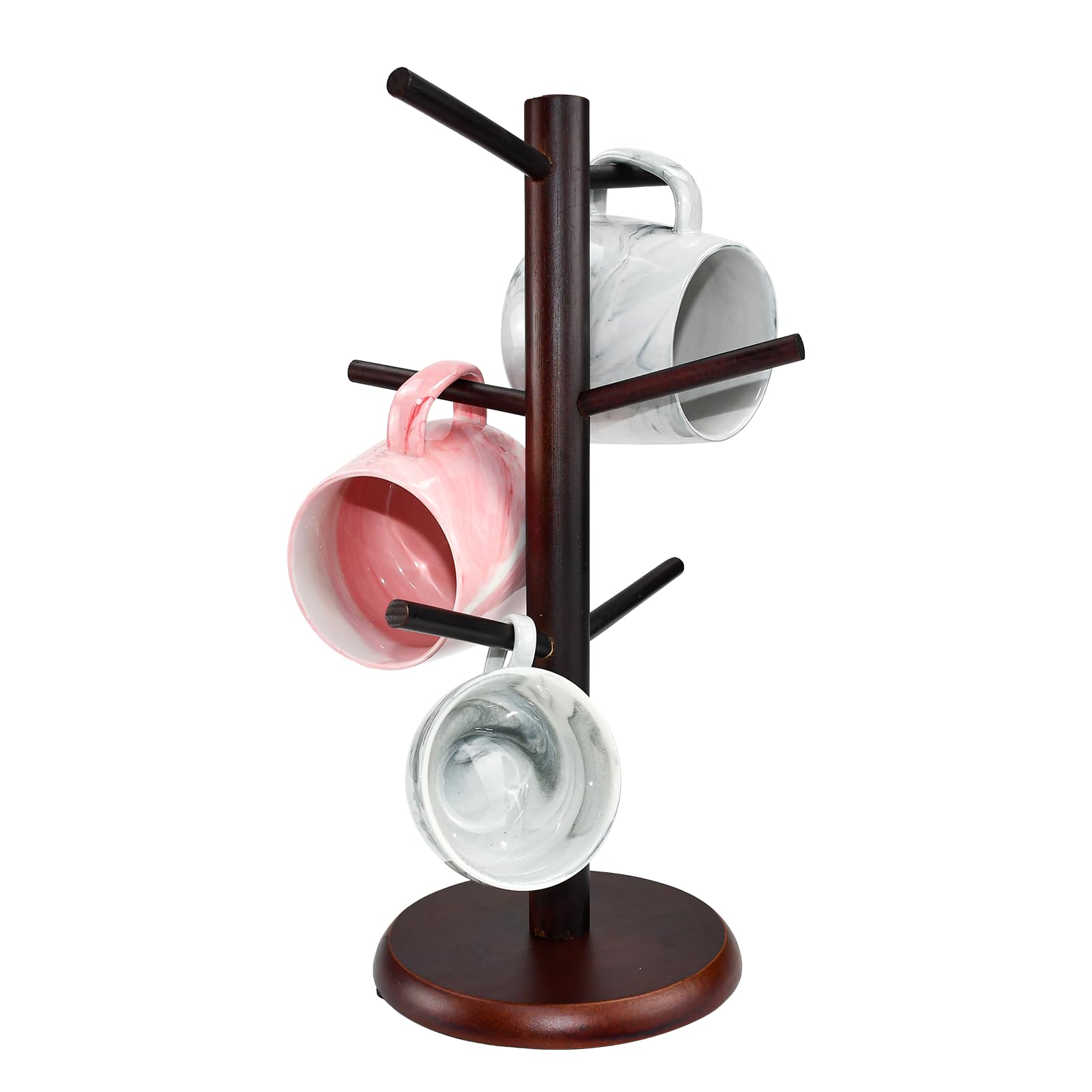 Porta Tazze Ad Albero In Bambù | Con 6 Ganci | Salvaspazio Per Cucina O Bar - Foto 11