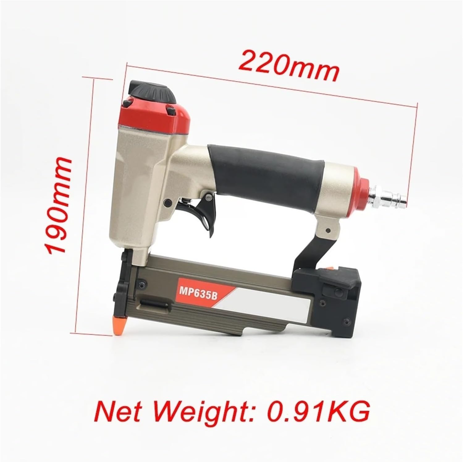 Pneumatic Stapler ，Powered Upholstery Stapler MP635B 23Ga Pneumatic Micro Nailer Use for 12-35mm Headless Pin Silent Stapler