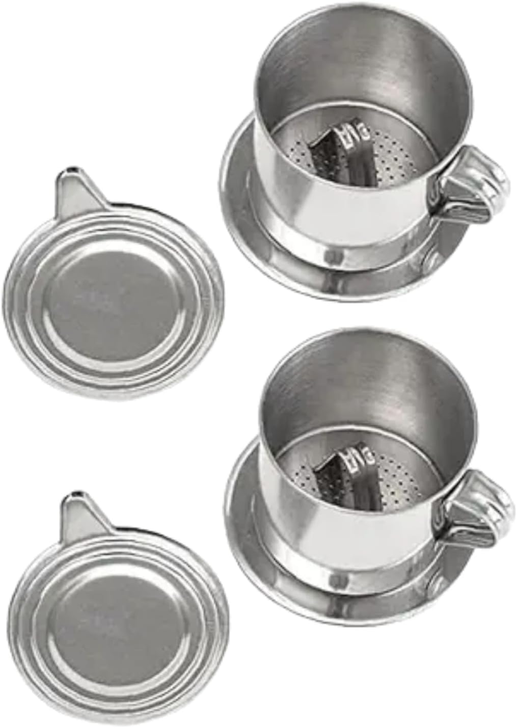 2 Set Vietnamese Coffee Filter Stainless Steel Coffee Pot Drip Infuse Cup Brewing Teapot No Need Paper Drip Coffee Pot Machine Filter Attractive Processing, Reusable Coffee Filters