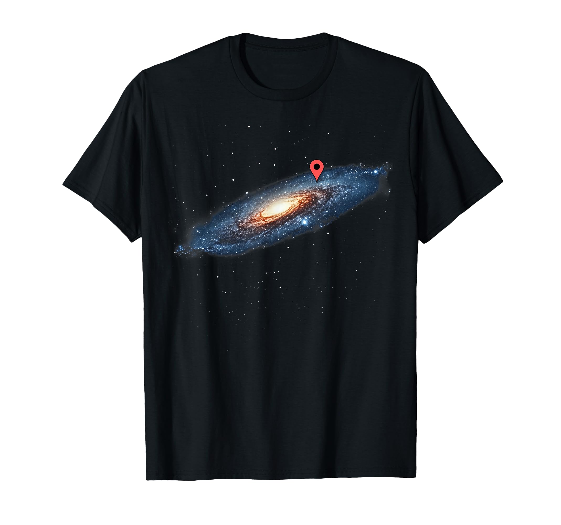 Milky Way Galaxy Universe Location Pin Space Cosmic Funny T-Shirt
