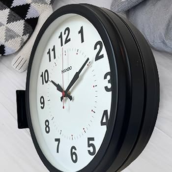 Amazon.co.jp: 両面掛け時計 manbo 両面掛時計－直径30CM ダブル