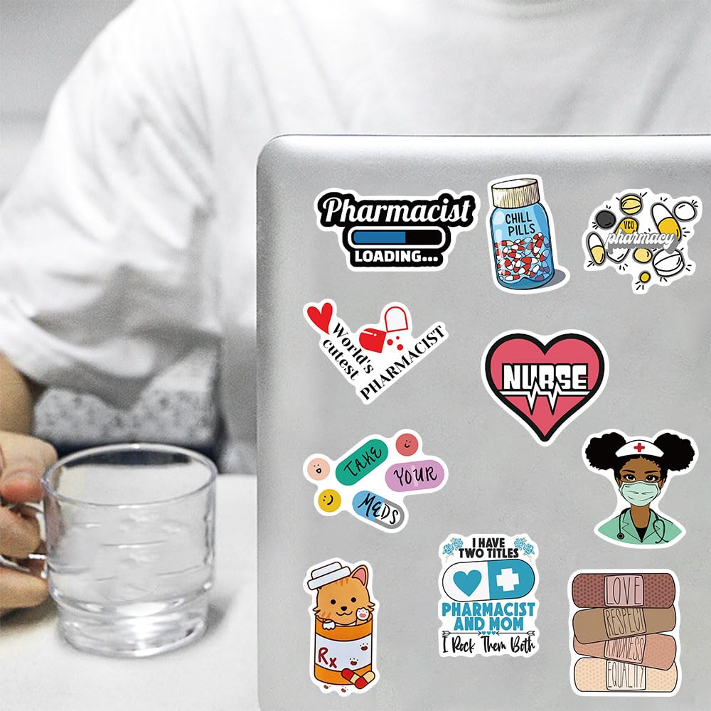 Doctors and Nurses Sticker Pack of 100 PCS, Medical Staff Stickers for Laptops Nurses Day Water Bottle - Image 4