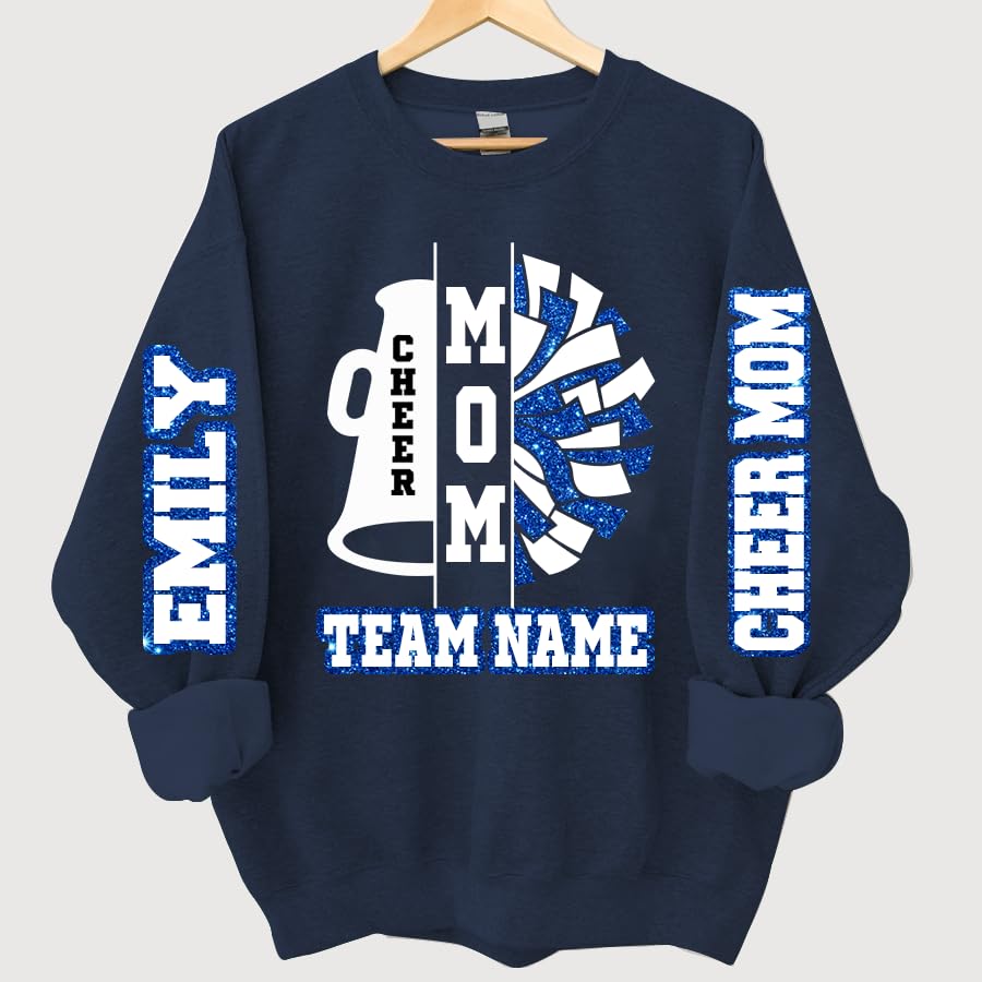 Personalized Cheer Grandma Shirt, Glitter Sweatshirts, Cheer Grandma Shirts for Women3