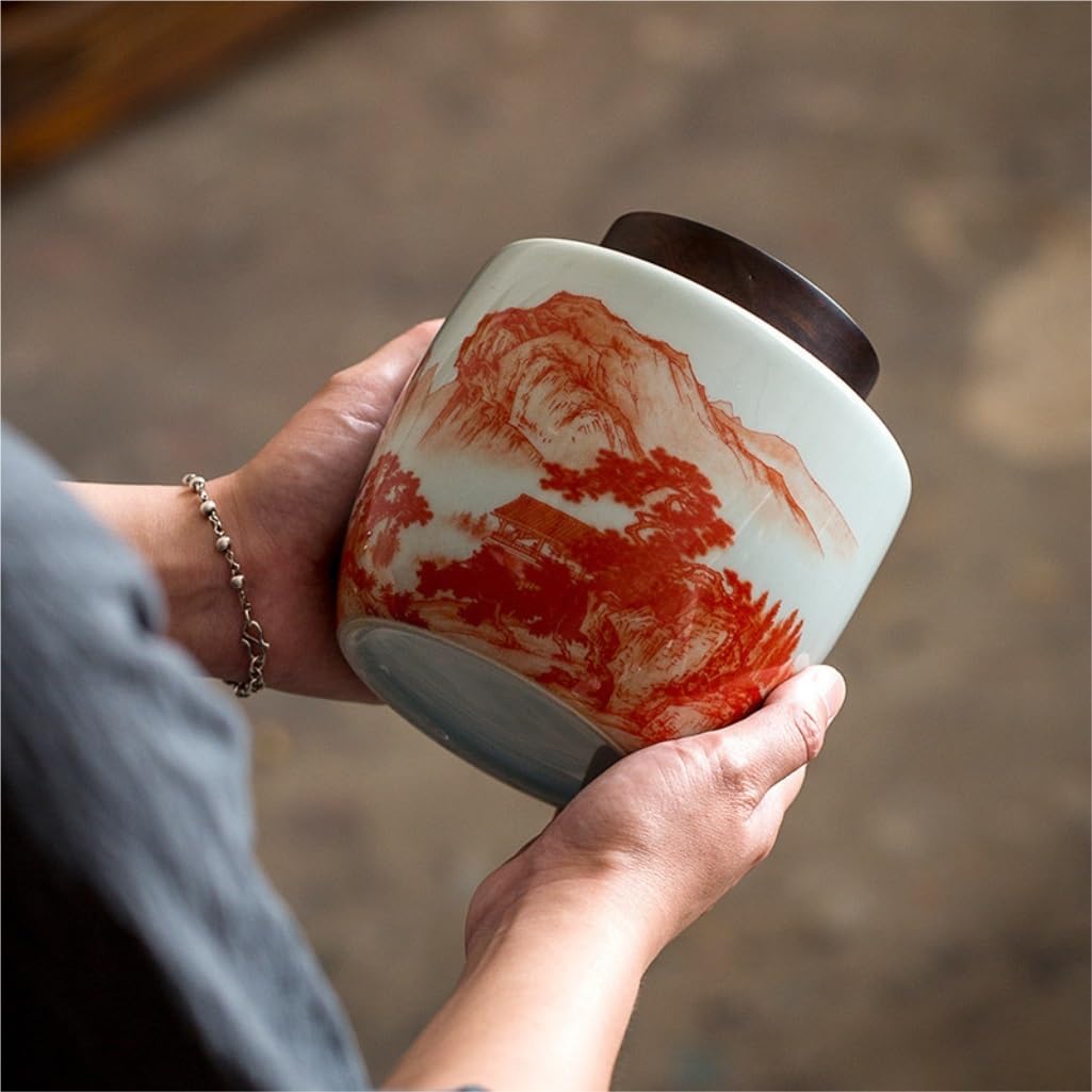 Cukier ręcznie malowany ceramiczny luźny słoik do przechowywania herbaty kuchnia domowa uszczelniony garnek chiński zestaw do herbaty pojedynczy zestaw prezentowy puszka na herbatę