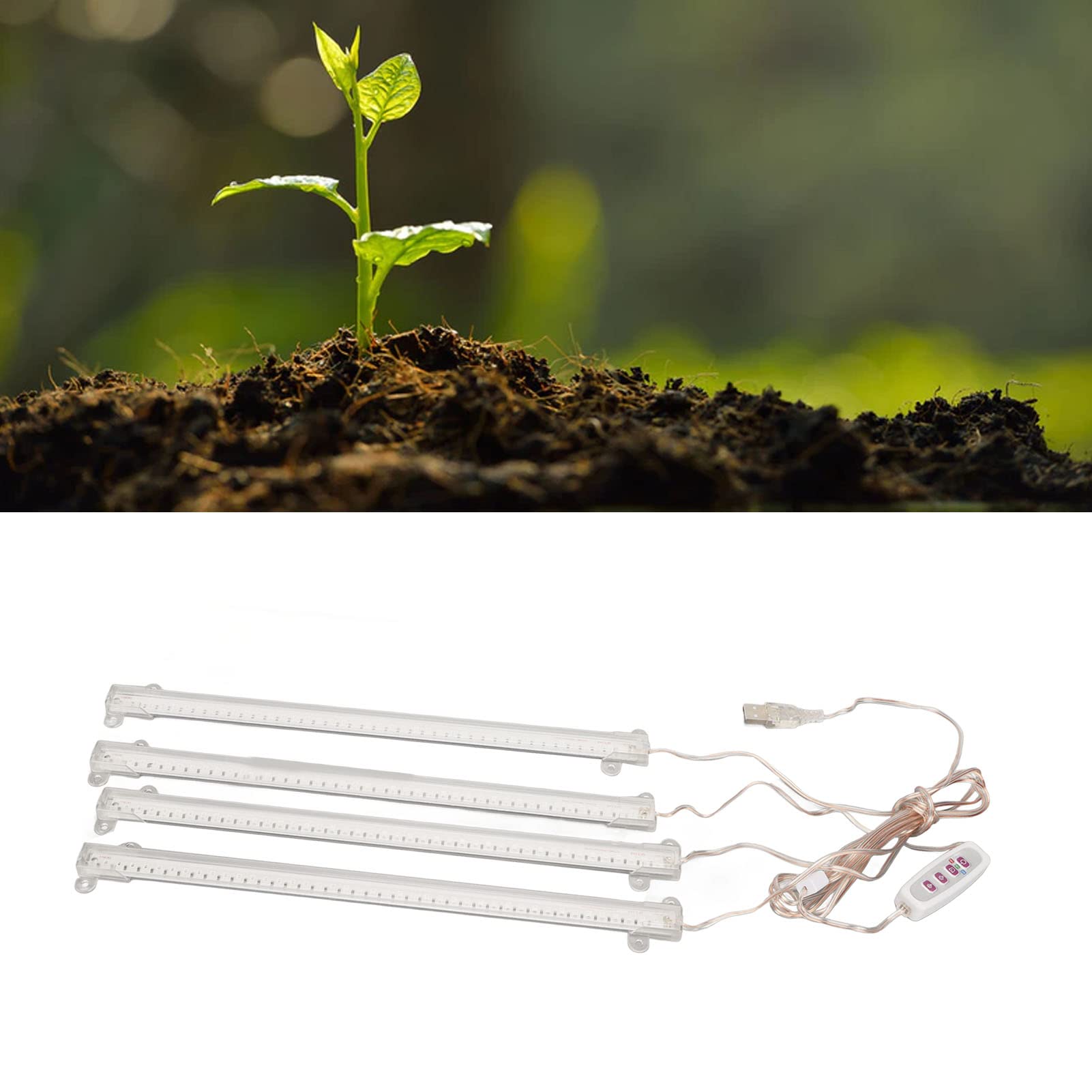 Qcwwy Lumière de Croissance des Plantes LED à Spectre Complet élèvent la Lumière pour la Promotion de la Photosynthèse des Plantes D'intérieur Prise USB (Lumière solaire 4000K 168LED)