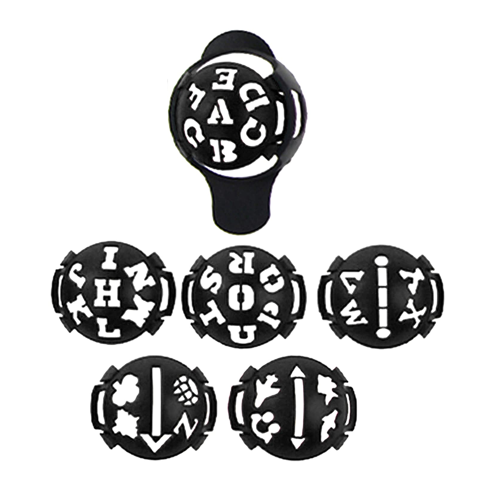 Pomrone Golf Ball Liners, Golf Ball Marker, Golf Marker Tool, Golf Ball Marker Stencil, 6-In-1Golf Ball Drawer Drawing, Golf Ball Scribe Liner Marker Template Drawing Alignment Tool With Marker Base