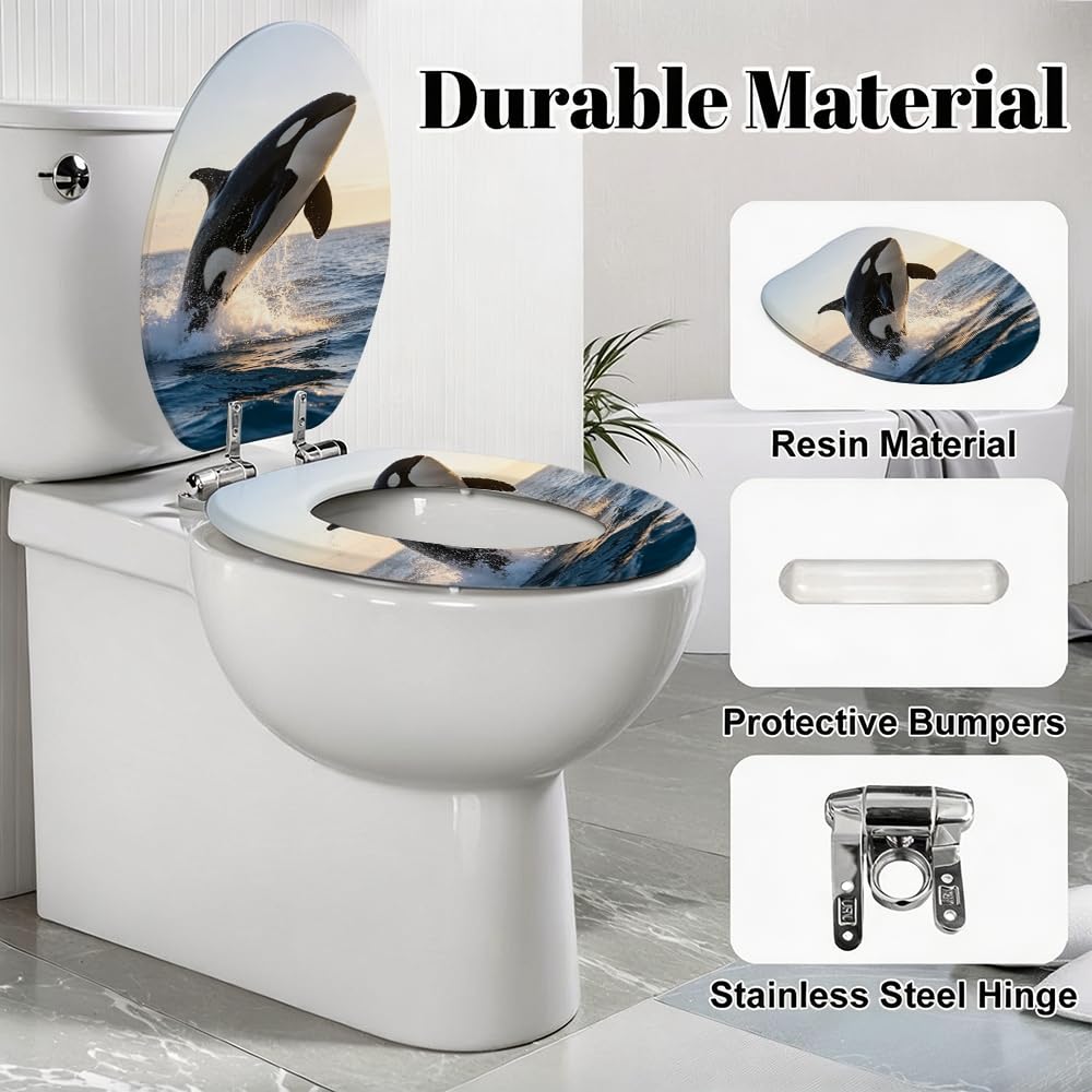 Sedile WC a forma di orca assassina per uso bagno standard