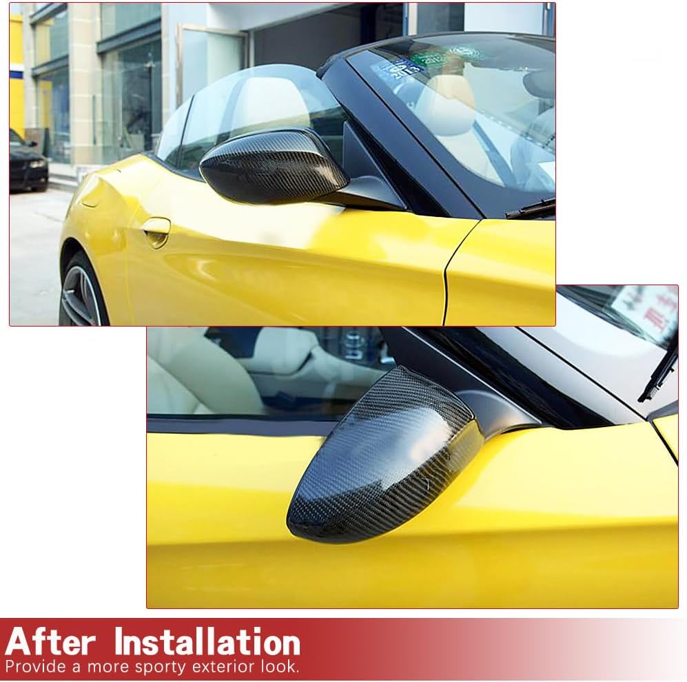 Z4 Carbon Fiber Rearview Side Wing Mirror Covers Fits for BMW Z4 E85 2002-2008 Add-on Style Rear View Mirror Caps (09-15 Z4)