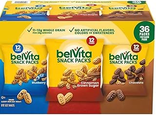 Express Minds llc - BelViIta Breakfast Biscuits Variety Packs | 3 Natural Flavors - 12 Chocolate belViIta Snack Packs, 12 Cinnamon Brown Snack Packs, and 12 Blueberry Snack Packs