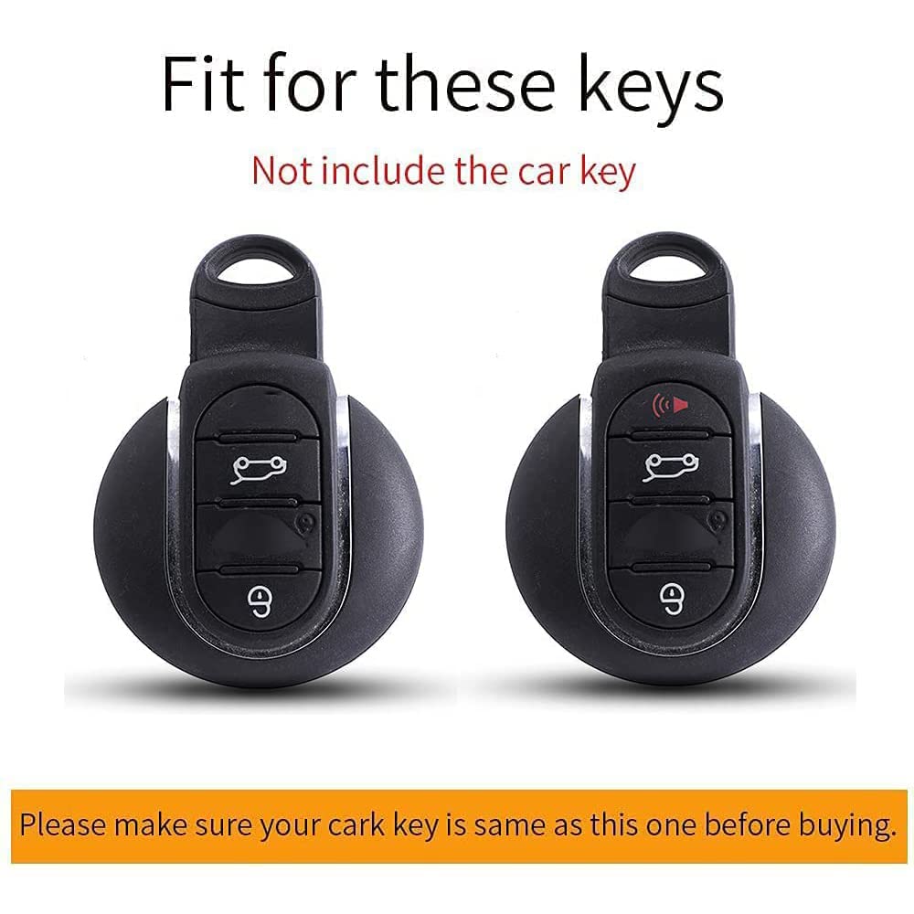 ontto Coque de protection pour clé de voiture compatible avec BMW Mini Cooper S One Clubman Countryman F54 F55 F56 F57 F60 Accessoires Télécommande Porte-clés TPU Étui à clés Noir R