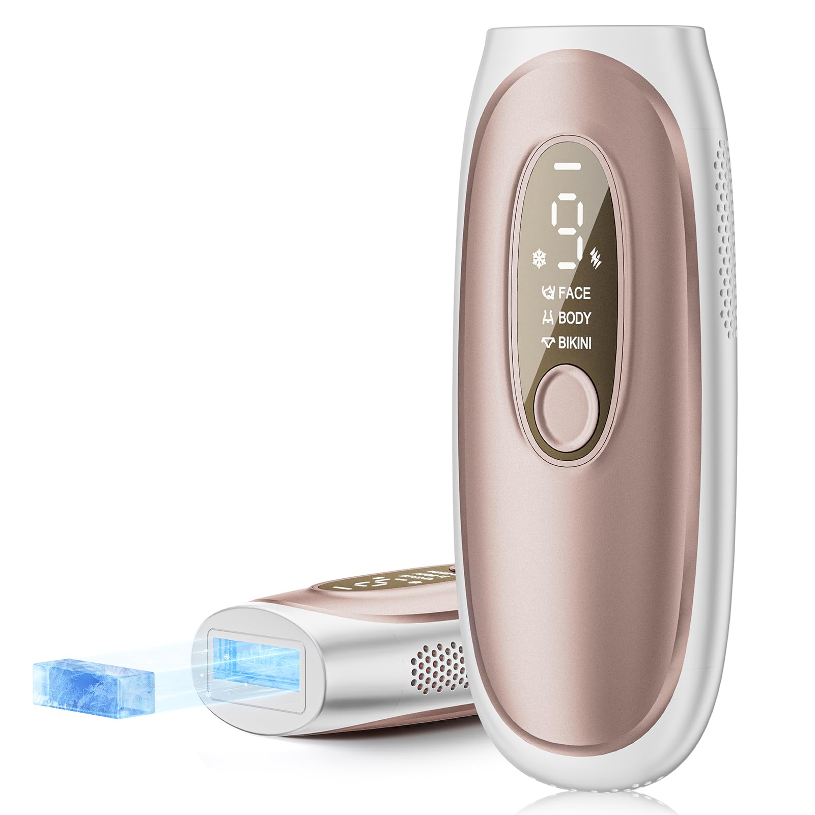 IPL Depiladora de Luz Pulsada con Tecnología de Enfriamiento Rápido de Zafiro, Depiladora Laser de 9 Niveles Proporciona Consejos Inteligentes Para Partes del Cuerpo de Diferentes Niveles de Energía