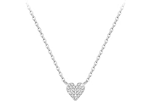 Dainty Sterling Silver Heart Pendant Necklace with Cubic Zirconia - Timeless Jewelry...