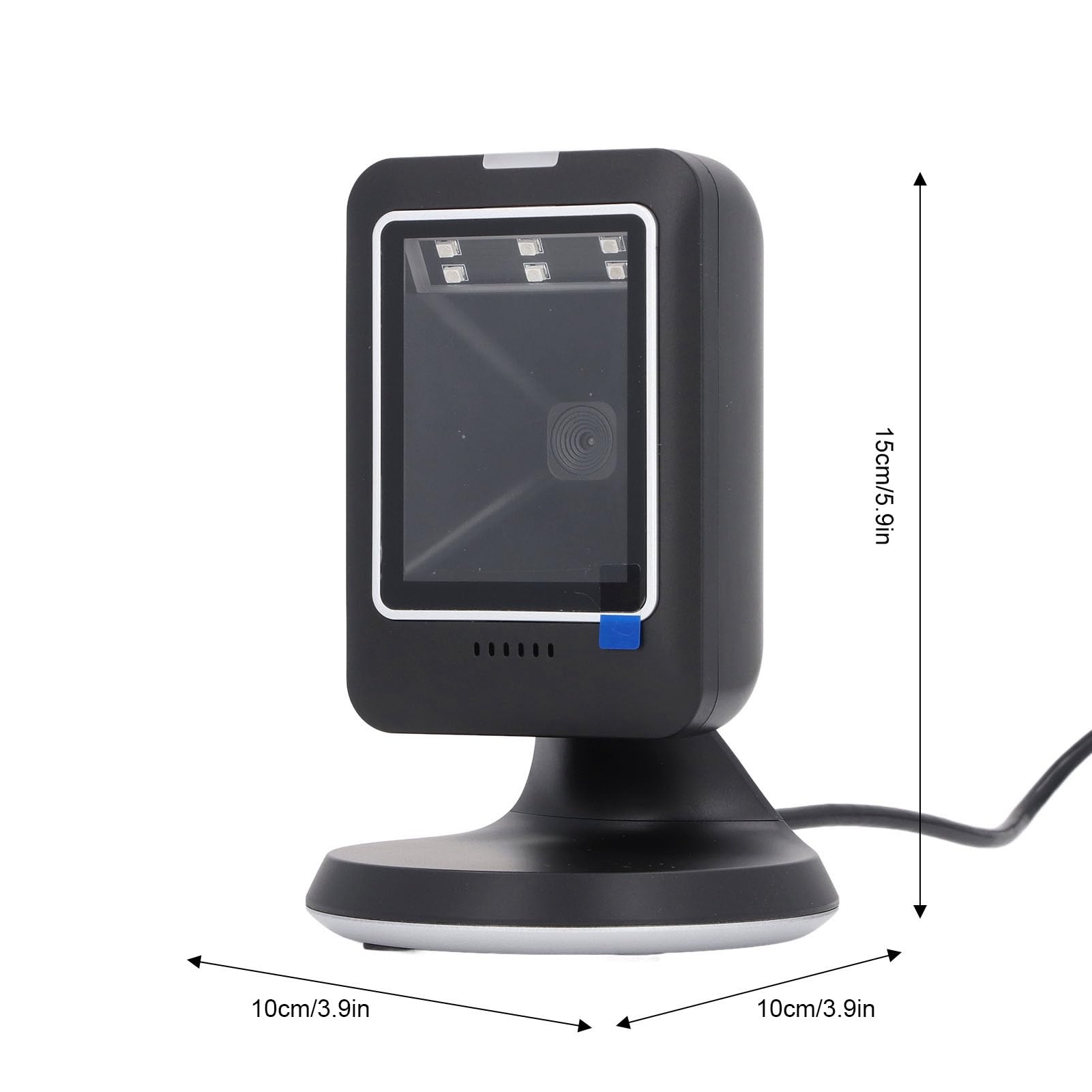 Scanner de Codes-Barres de Bureau 2D – Lecteur de Codes-Barres omnidirectionnel Mains Libres avec détection Automatique – Compatible avec Linux et OS X – Interface Filaire USB