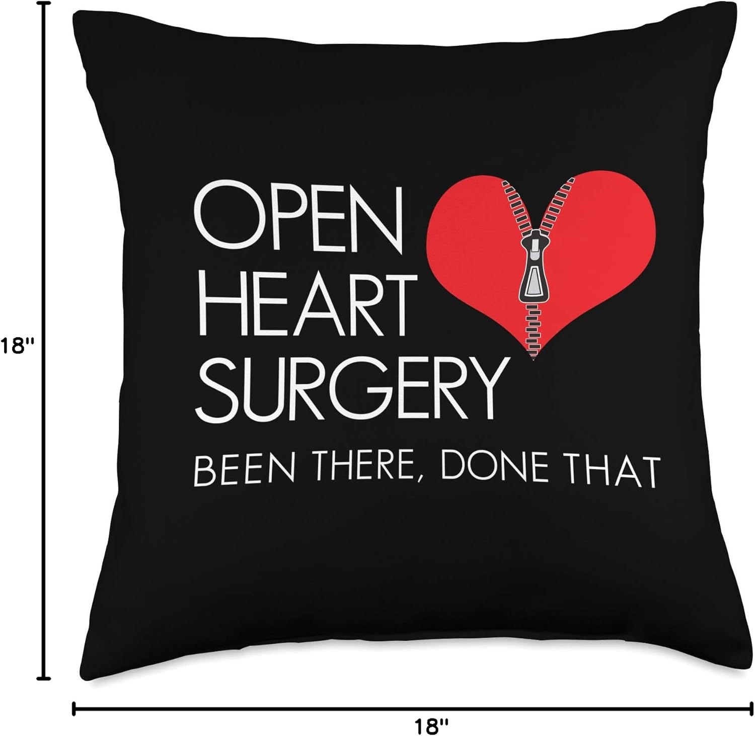 Open Heart Surgery Zipper Club Throw Pillow
