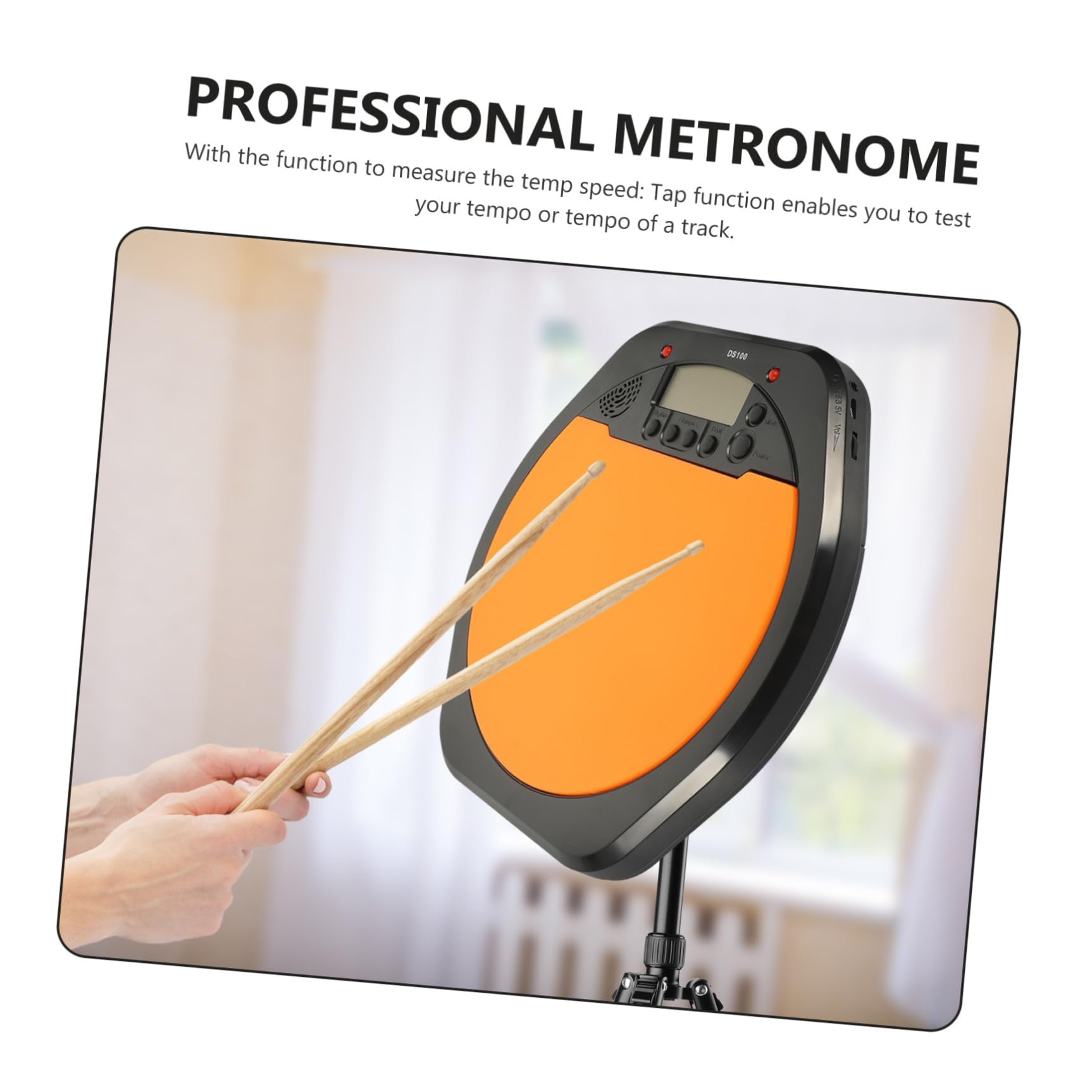 LIOOBO Metrónomo de Conteo Digital Pantalla LCD y Diseño Antideslizante para Baterista Electrónico en Práctica de Entrenamiento Musical Portátil