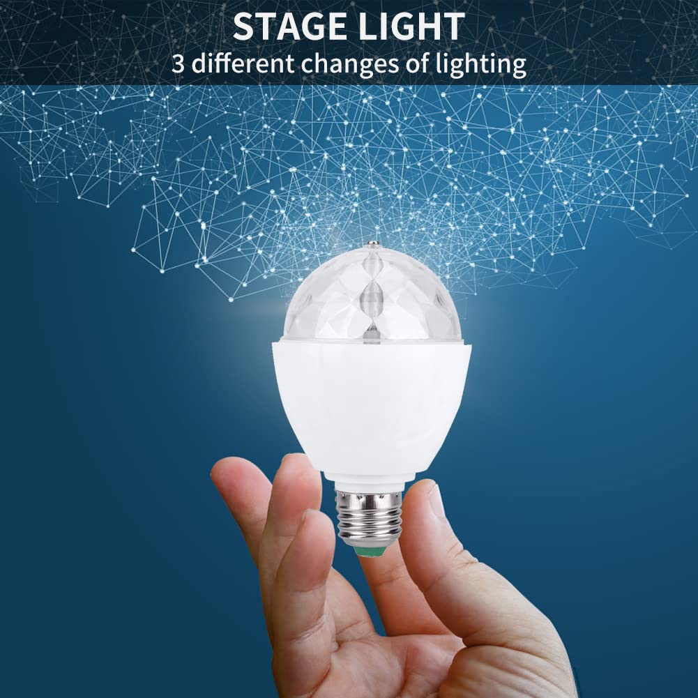 VGEBY1 Ampoule de Scène, 3W E27 Tournant Lampe de Stroboscope d'Etape d'Qmpoule de la Partie RVB de LED pour la Disco KTV de DJ de Partie