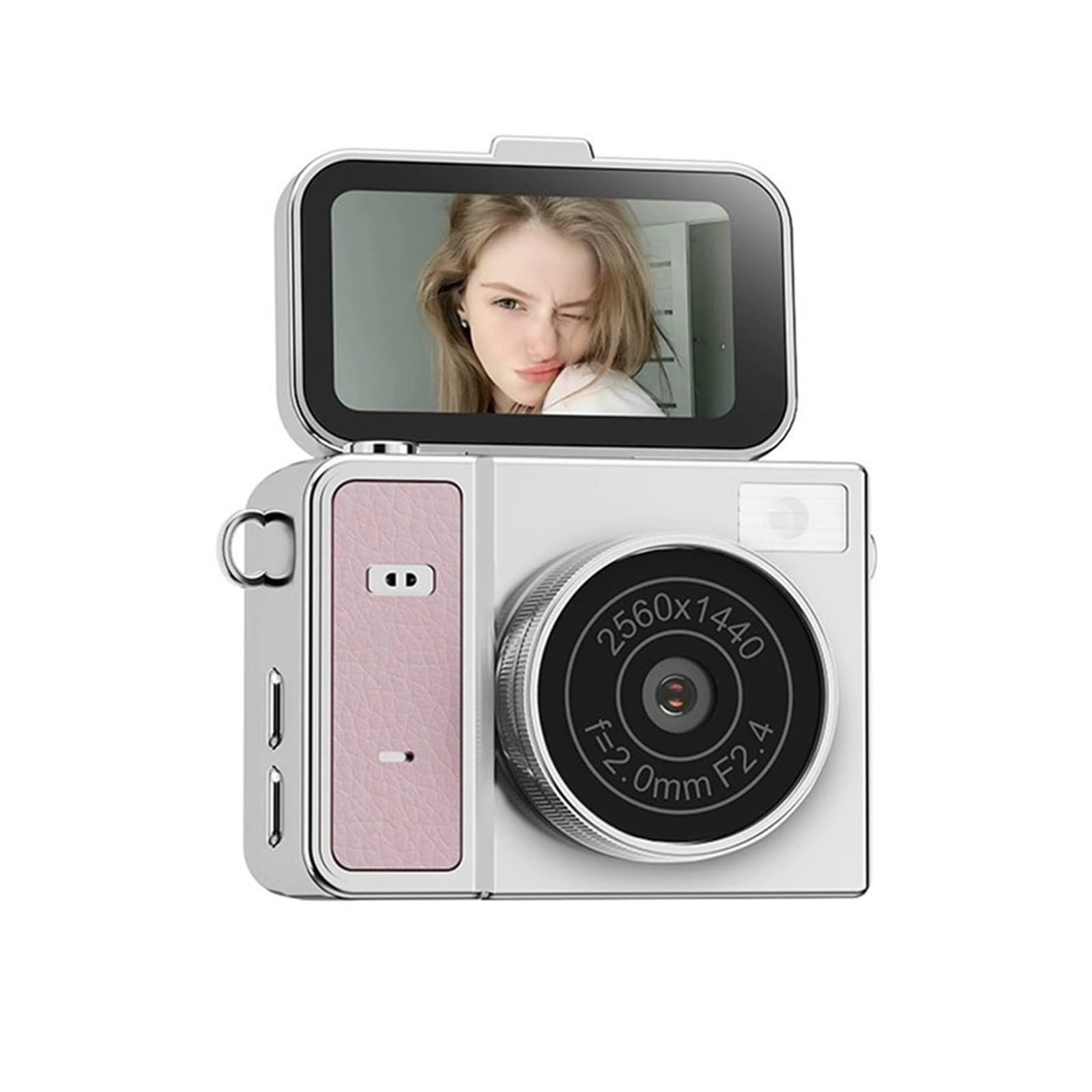 2K Retro Thumb Keychain Camera with 1.47" Flip Screen | Ultra Mini Portable Flip Display Action Camcorder Video Recorder(Pink)-picture-14