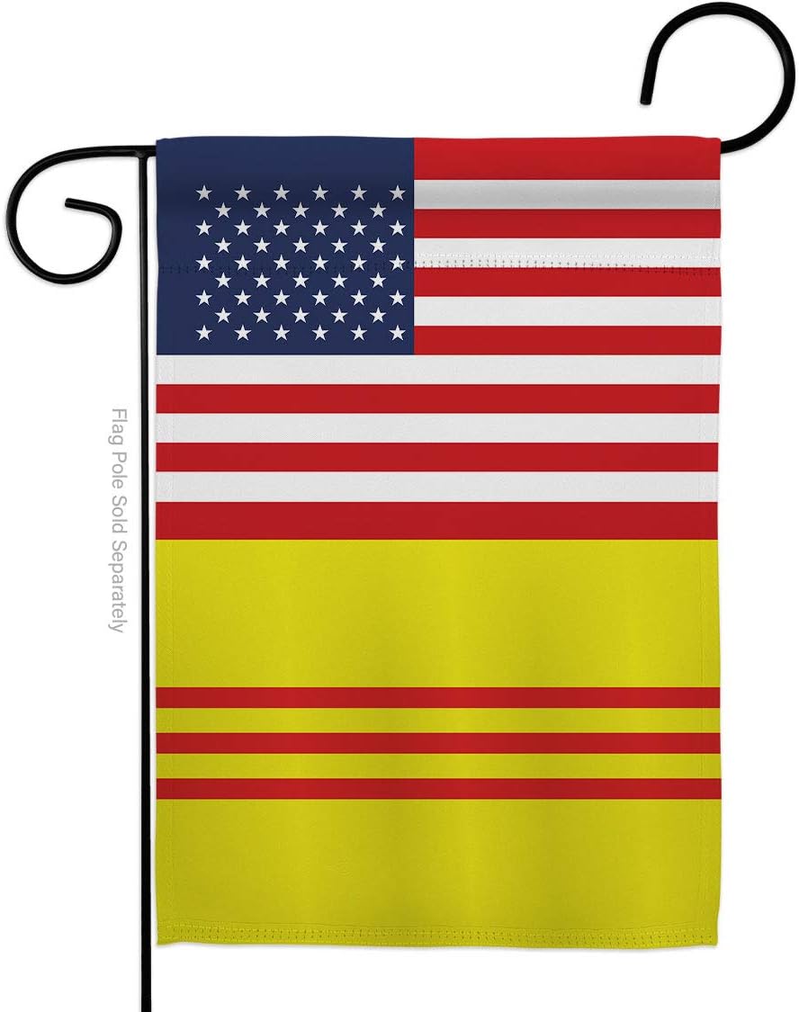 South Vietnam US Friendship Garden Flag Set Wall Holder Regional USA American Alliance World Country Particular Area Small Decorative Gift Yard House Banner Made In 13 X 18.5