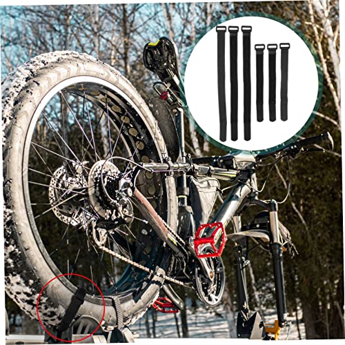 Lurrose 6 Stück Fahrradgurt Radriemen bunt Gürtel Zurren Rückseite bike straps Fahrradhalteriemen Kabelbinder befestigen Sicherheitsband für Fahrradräder Fahrrad-Radband Vollnylon Black(20cm,30cm)
