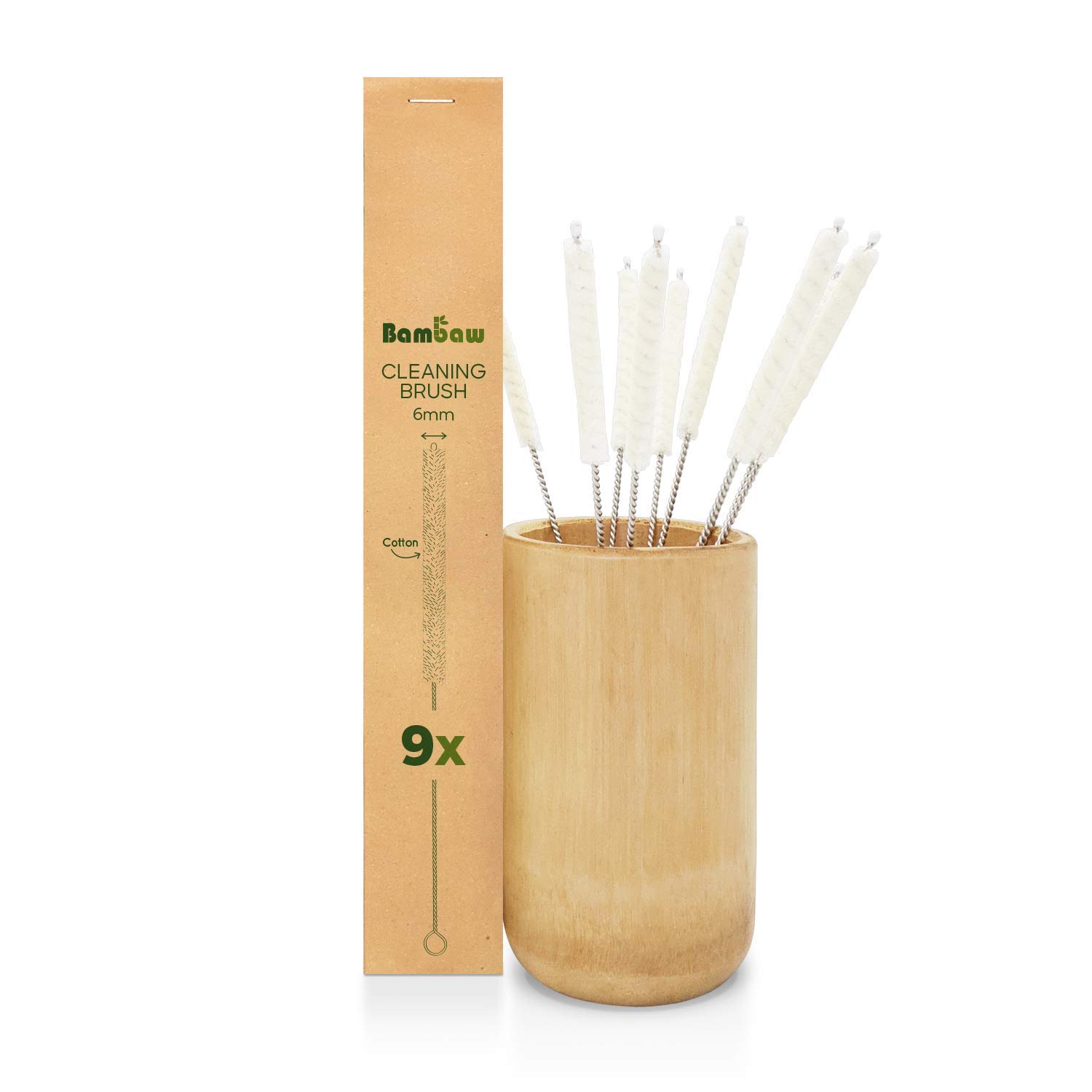 Straw Brush 9 Pack | Wire Brushes | Small Brushes for Cleaning| Tube Cleaner | Straw Cleaning Kit | Smoking Pipe Cleaners | Cleaner Brush | Straw Cleaning Brush Long | Eco Friendly Cleaning | Bambaw