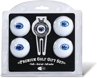 Team Golf NCAA Regulation Size Golf Balls (4 Count) & Divot Tool with Removable Double-Sided Magnetic Marker