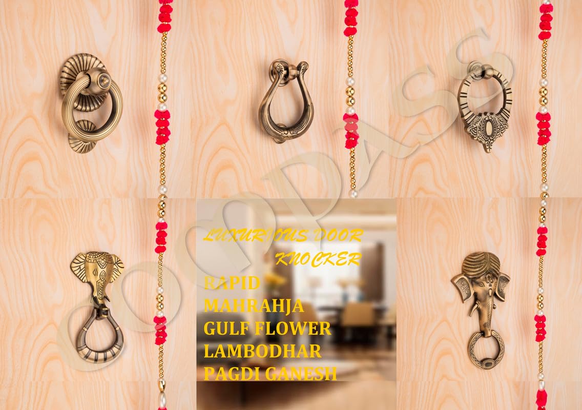 COMPASS Gulf Flower Door Knocker | Gulf Flower Shape Door Knocker | Handmade Door Knocker for Front Door Brass | 6" | Pack of 1 3