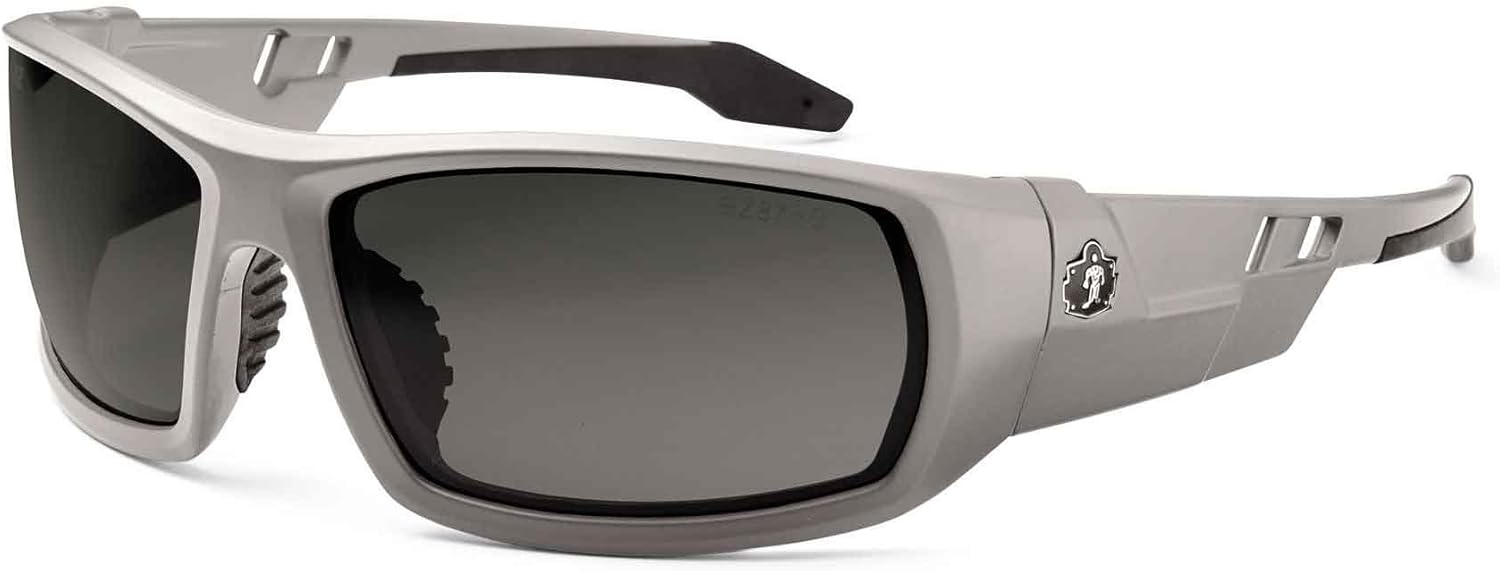 Ergodyne Skullerz Odin Polarized Safety Sunglasses - Matte Gray Frame, Smoke Lens