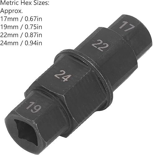 Miniatura 5 de Zunate Herramienta de eje hexagonal 17 19 22 0.945 in, herramienta de adaptador de enchufe de eje Allen, herramienta de eje hexagonal para rueda de