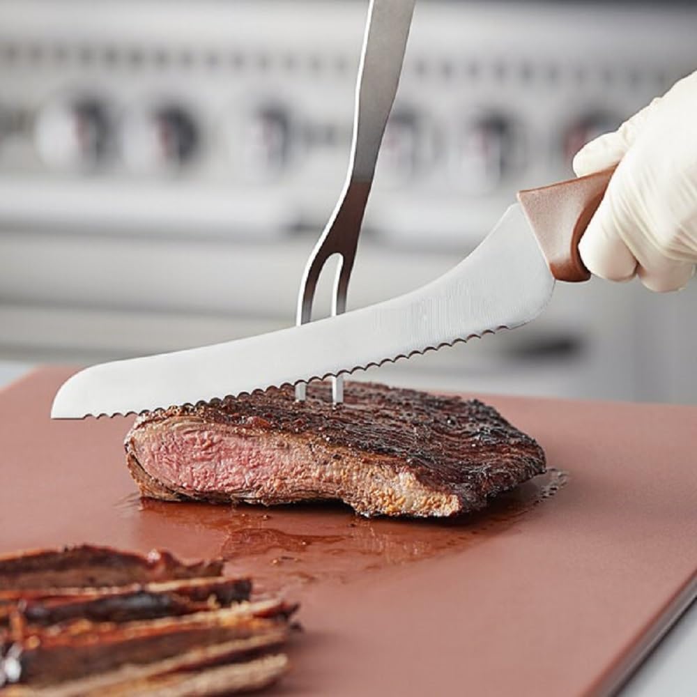 TrueCraftware- 9” Blade Bread Knife German Steel with Brown Polypropylene Handle- Razor Sharp Multipurpose Sharp Kitchen Knife for Homemade Bread Crusty Breads Cake Bagel Home Kitchen Restaurants