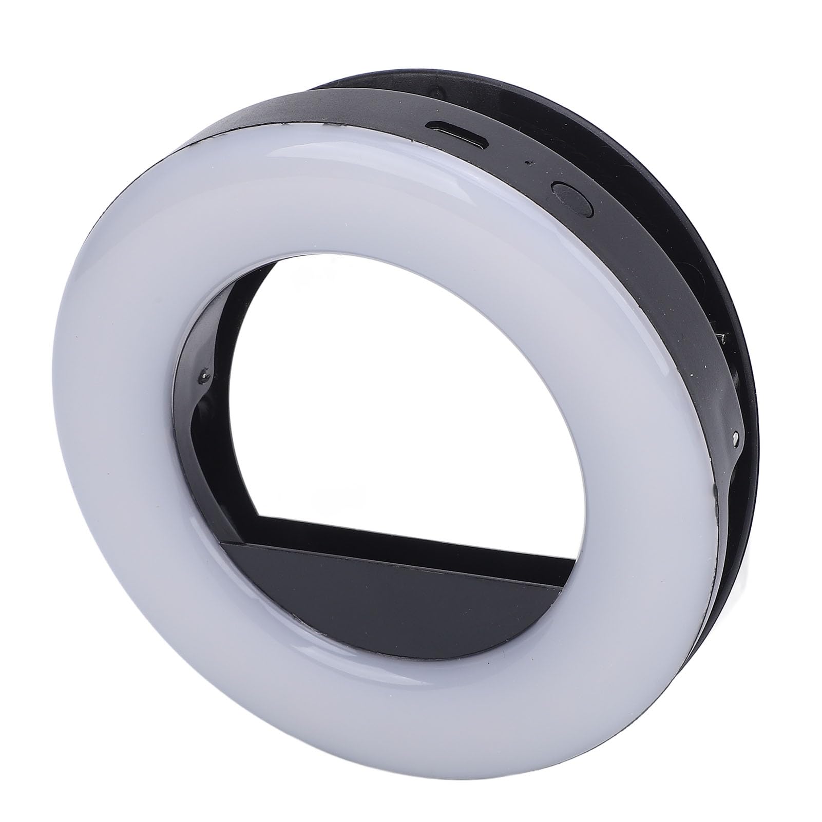 Selfie Rings Light, Portable Rechargeable Clip on Selfie Fill Light with 40LEDs & 3 Light Modes for Phone Tablet Laptop Camera Photography Video Recording and Makeup (White) (Black)
