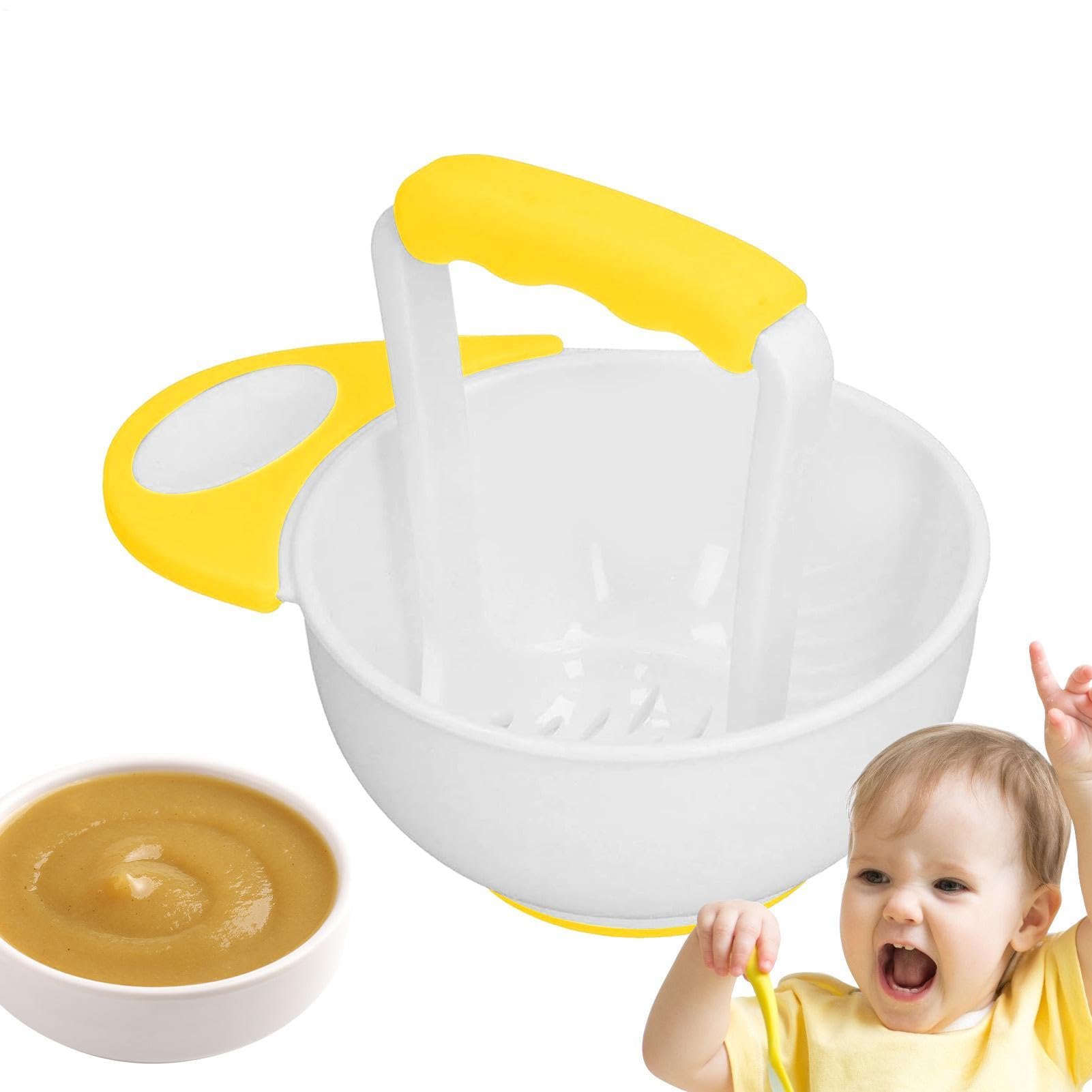 Food Mash Bowl Fruit Vegetable Puree Mashing Bowl, Grinding Rod