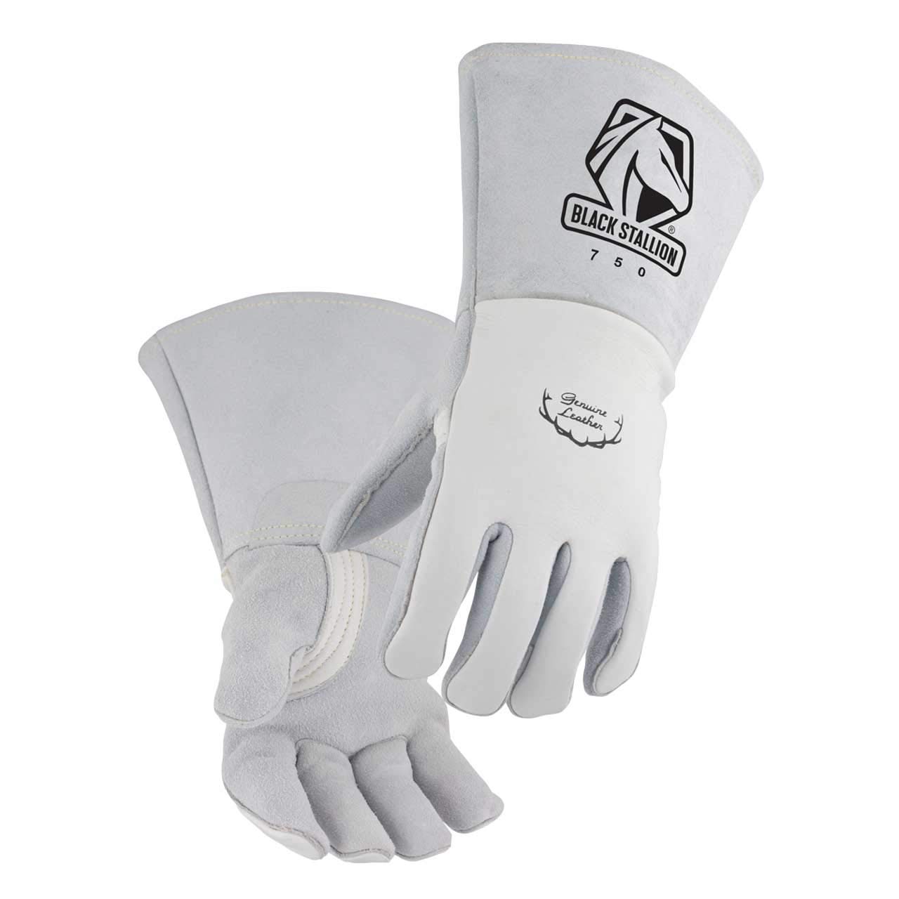Black Stallion 750 Premium Grain Elkskin Stick Glove with Nomex Lined Back Thumb Strap Extra Thick Kevlar Stitching