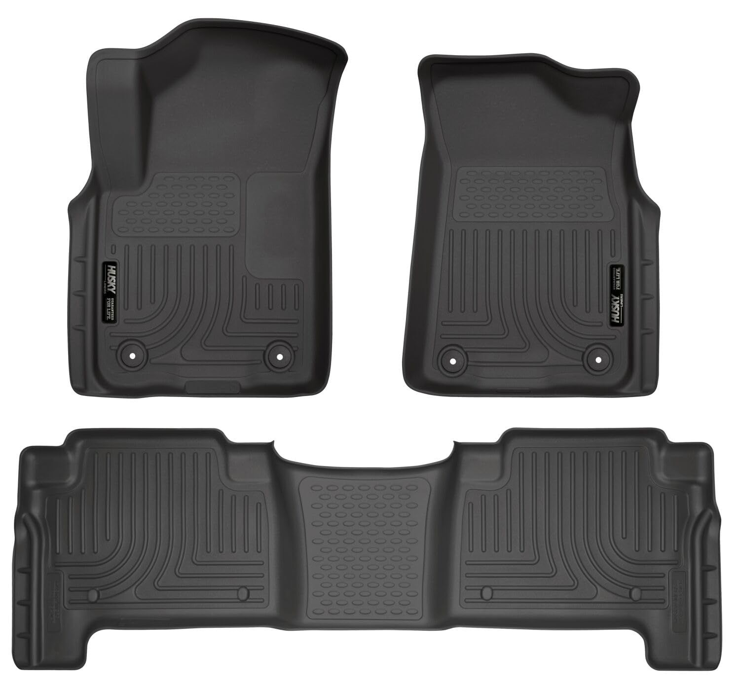 Husky Liners Weatherbeater Floor Mats Fits 2019-2024 Infiniti QX80 Nissan Armada Front 2nd Row 3-pc Black - 95671