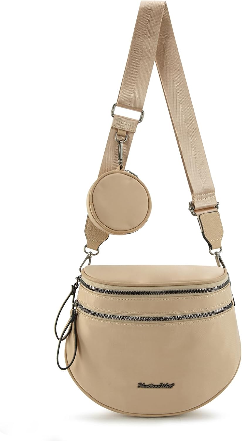 Montana West Large Bum Bag Nylon Crossbody Bags Mom Purse with with Coin Purse