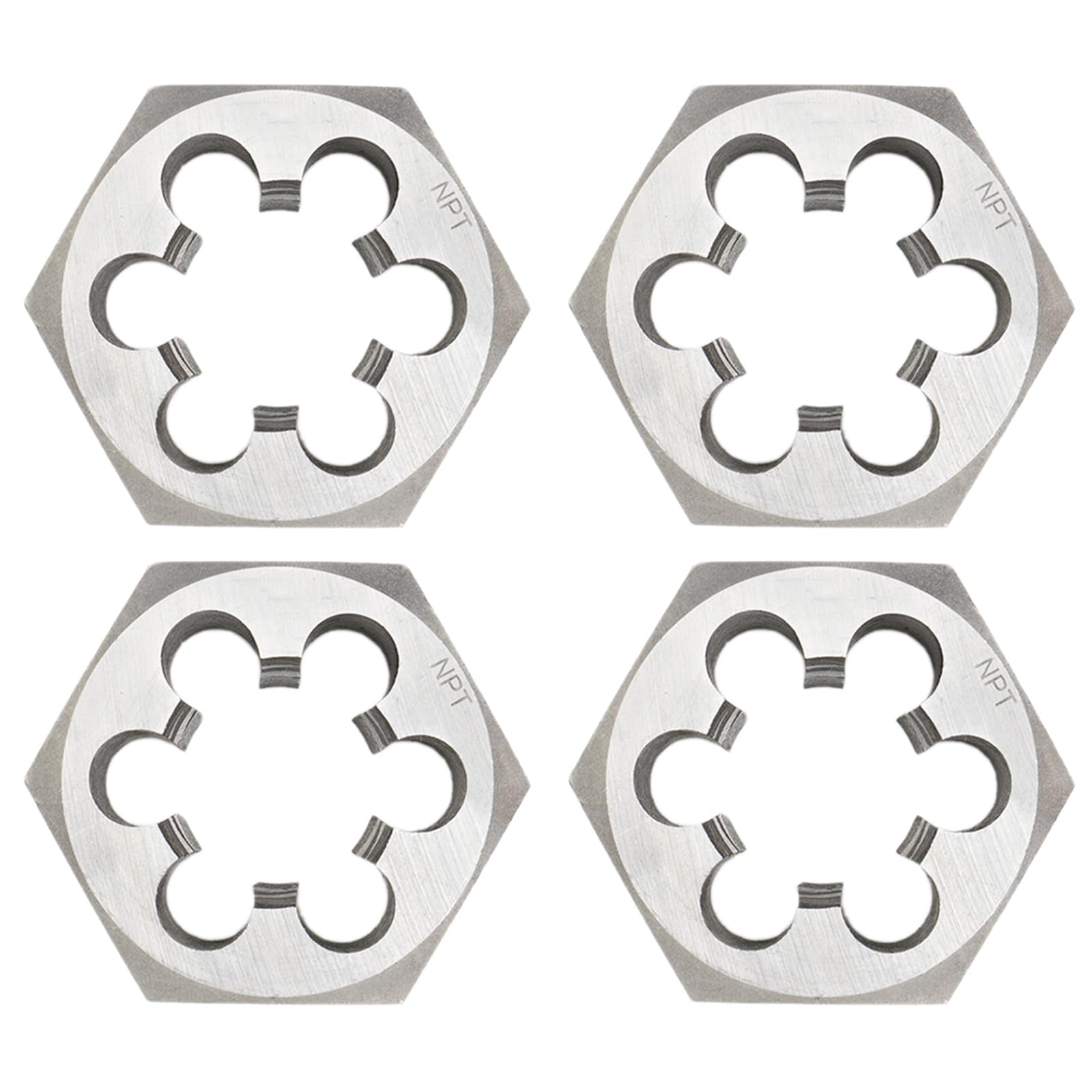 4PCS Round Die, Hexagon Pipe Die, Pipe Thread Die, Machine Thread Right Hand Threading Die, Carbon Steel Manual Pipe Threading Kit, Screw Thread Cutting Die, Hexagon Pipe Die (1/4,3/8,1/2,3/4)
