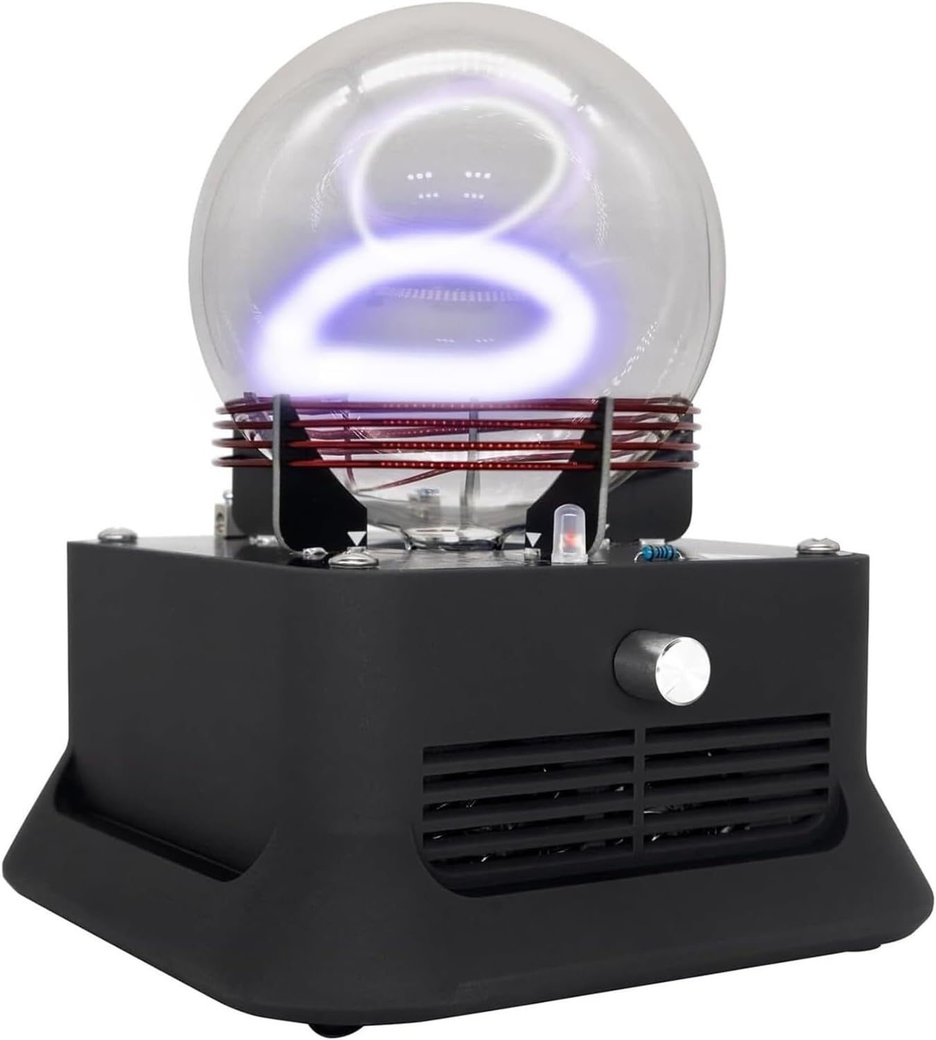 Musical Plasma Ring Exciters, Glass Glow Device, Compatible Glass Ball Outer Diameter 9cm/13cm, Plasma Ball Lamp W/Music Players, Science Educational(9cm)