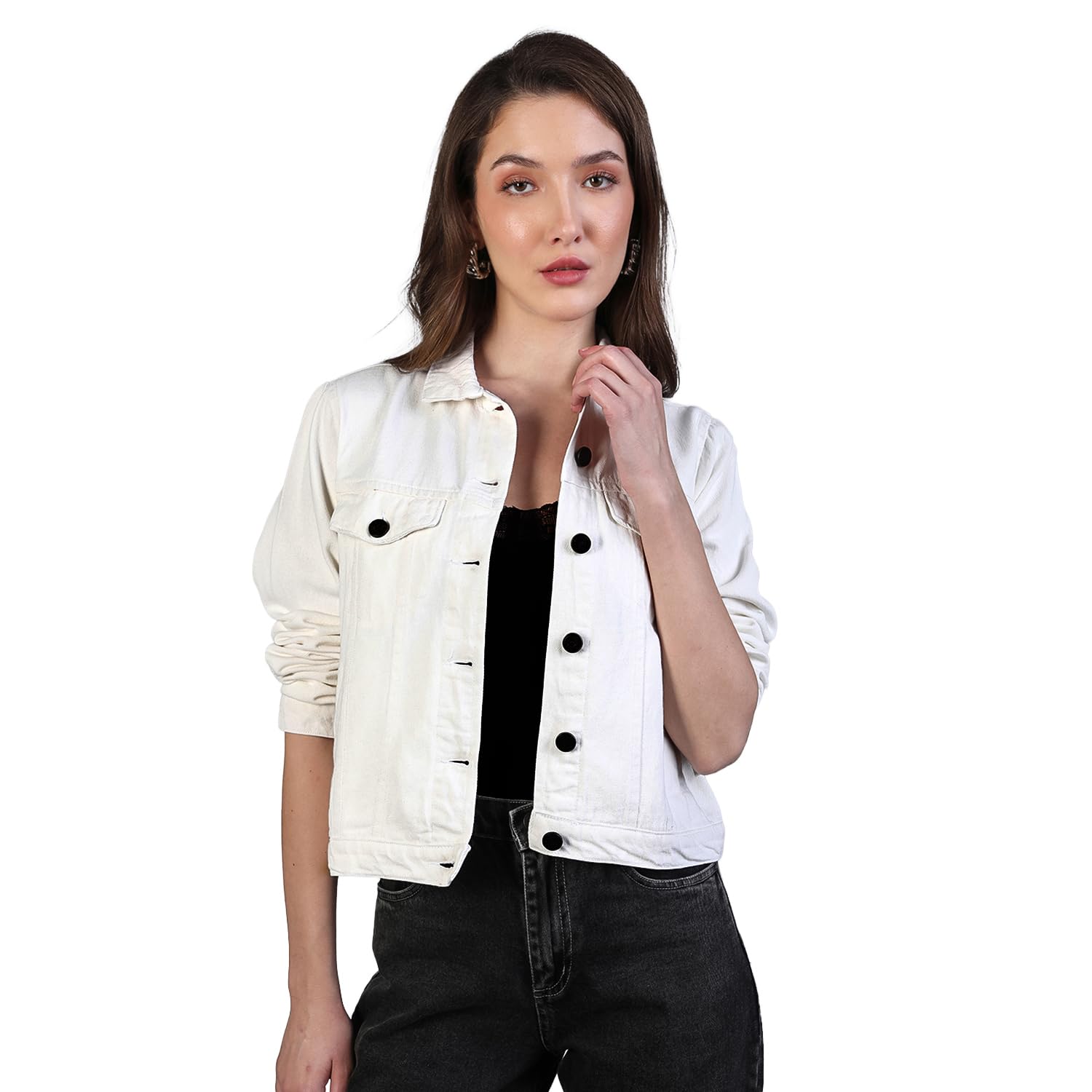 urbano fashion Women's Regular Fit Washed Full Sleeve Denim Jacket-picture-56