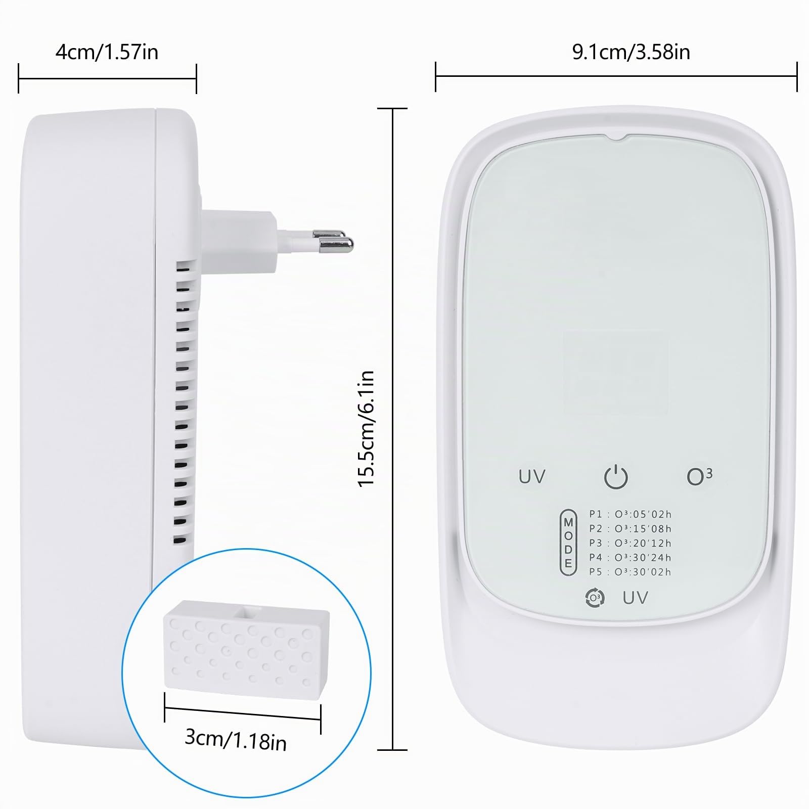 HOSSOM Generador de ozono Purificador de aire, Air Purifier con Aromaterapia, Esterilizador asesino de olores, Generador de ozono para hogar para baño, cocina, humo, mascotas y formaldehído