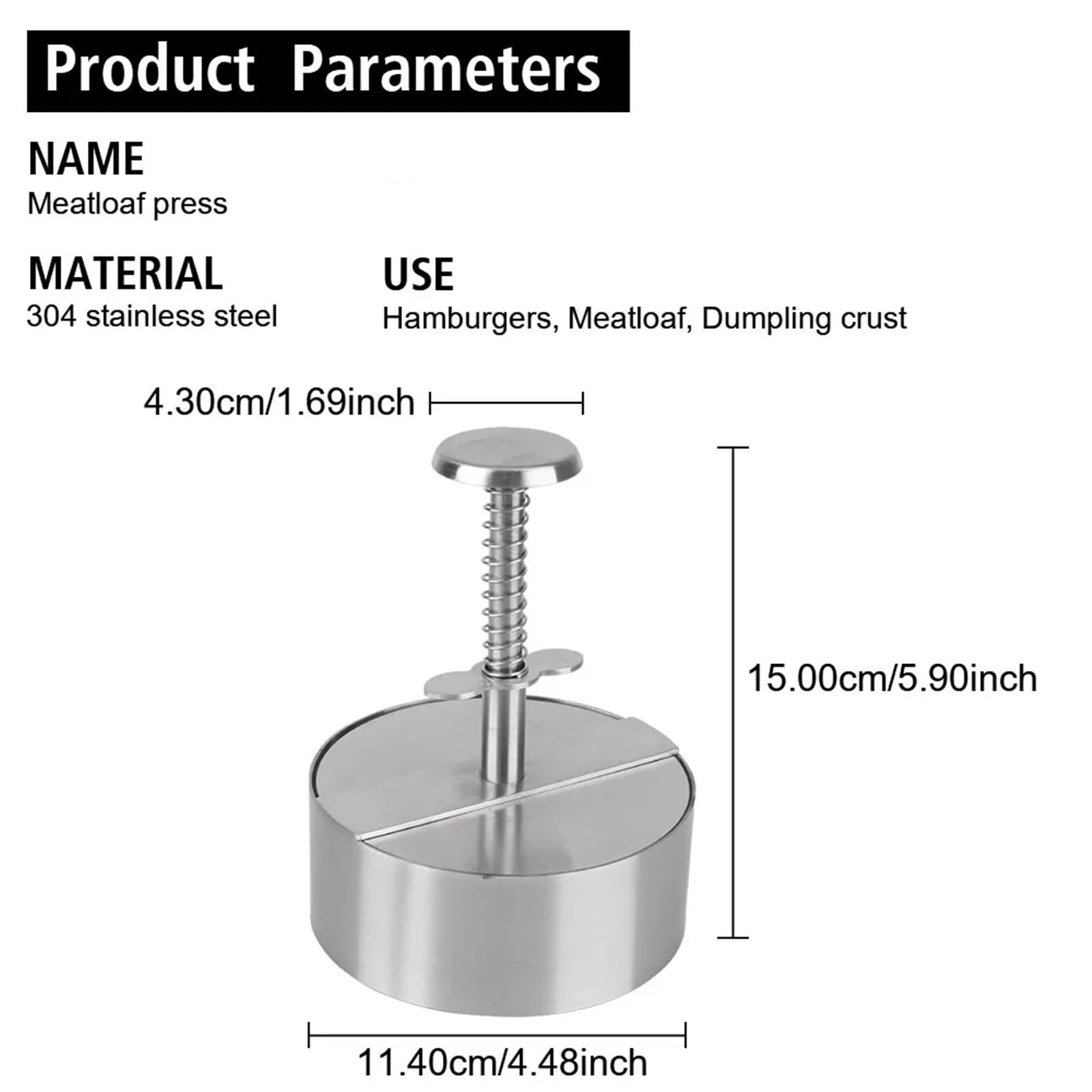 2 uds 304 de Acero Inoxidable for Parrilla, Plancha, Carne, Hamburguesa, Prensa, Cerdo, Ternera, Molde Manual, Herramientas Cocina, máquina for Hacer Hamburguesas