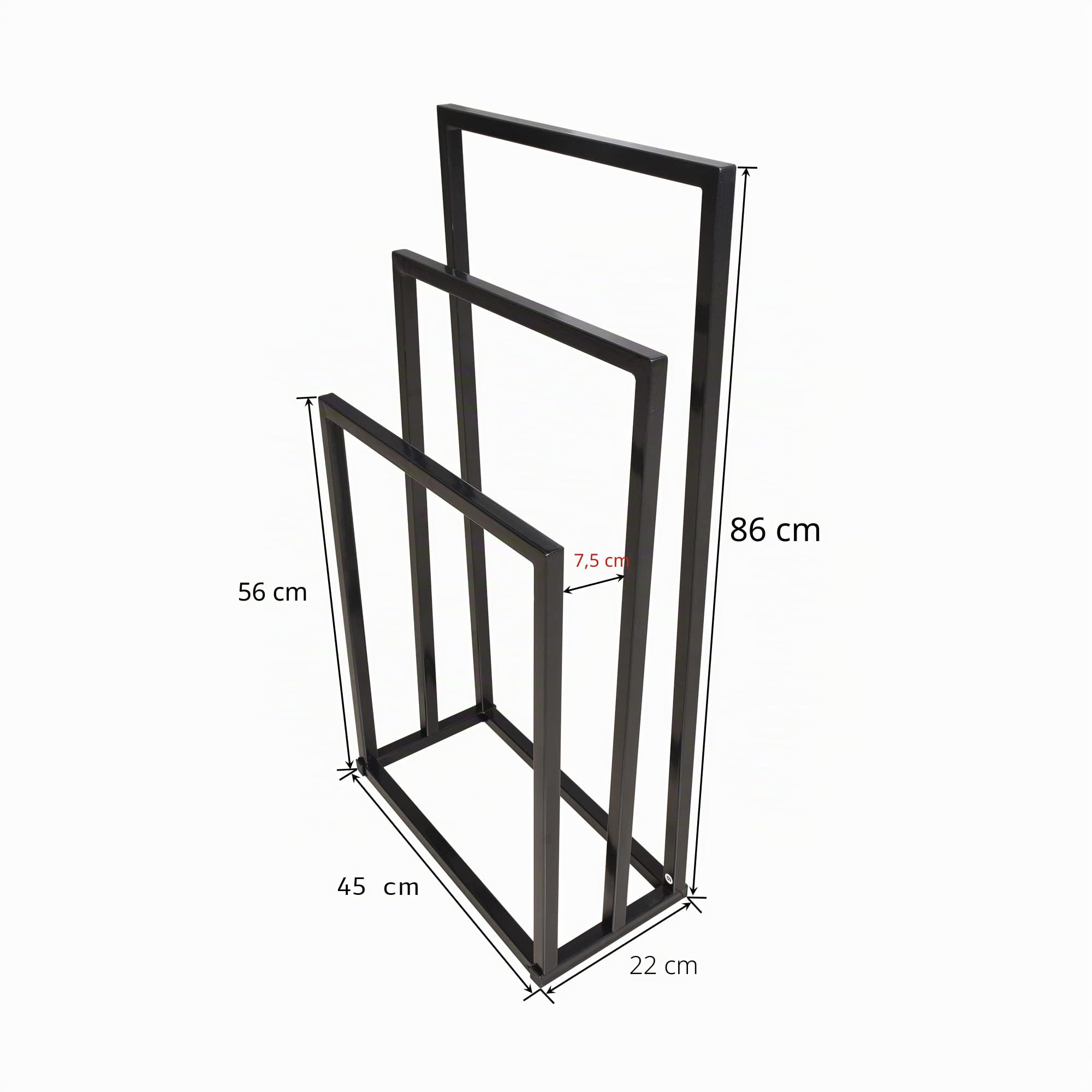 Porte-serviettes autonome à 3 niveaux, support de serviette en métal et égouttoir à serviettes pour salle de bain, cuisine, échelle pour serviettes, vêtements, essuie-mains, gants de toilette
