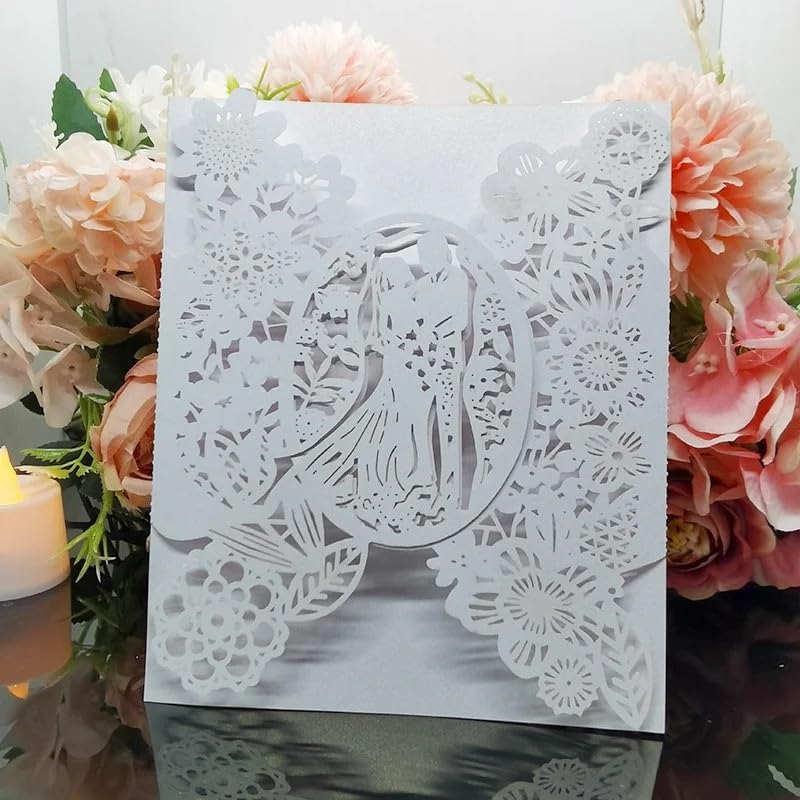Partecipazioni Matrimonio 25 Pz Inviti for Matrimonio Buste Tascabili Biglietti di Auguri Forniture Anniversario di Matrimonio(Blue Cover,12x18cm)