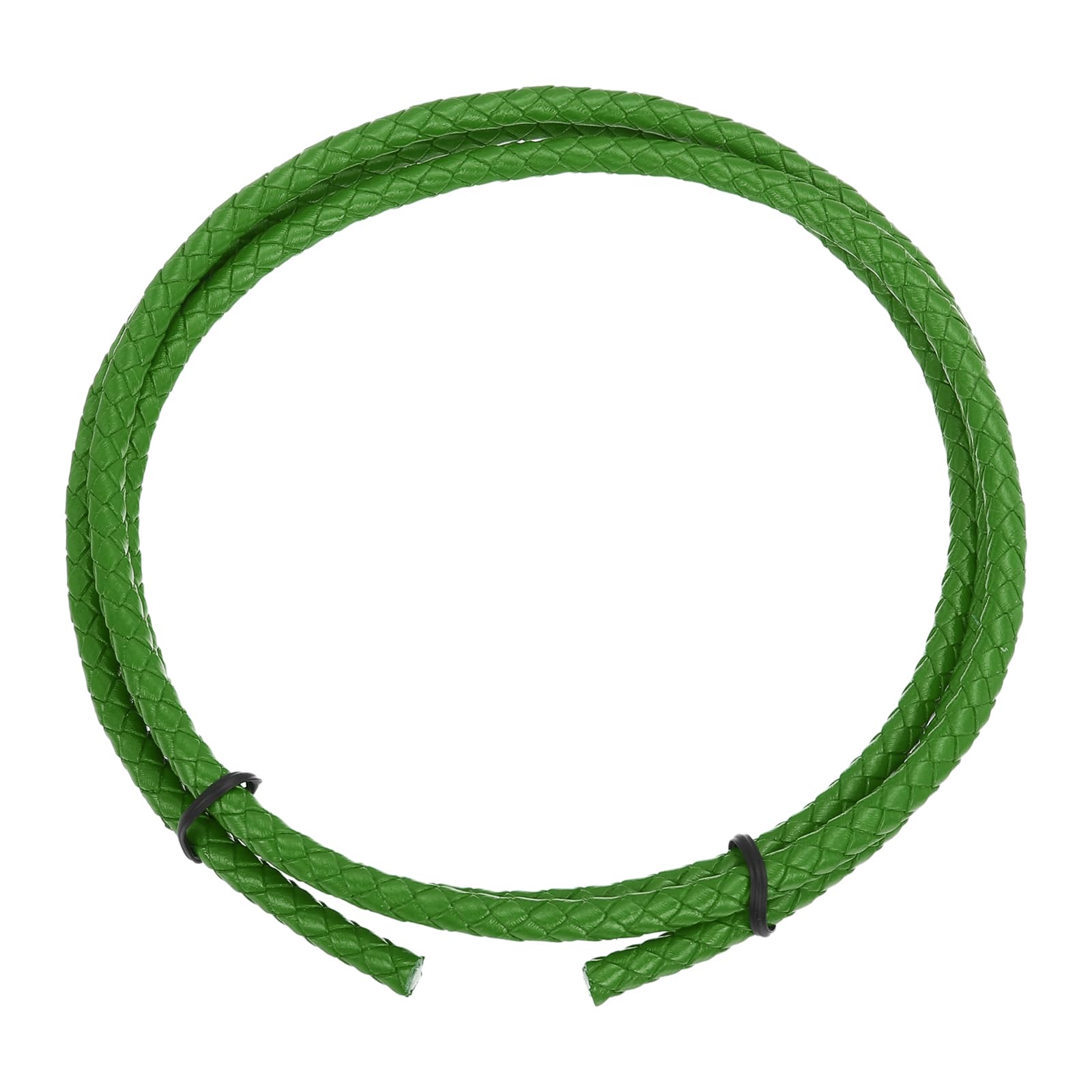 sourcing map 1.1 Yards Bolo Tie Cord 6mm Diameter Round Braided Leather Strip 1 Meter Long for Bracelet Necklace Beading, Green