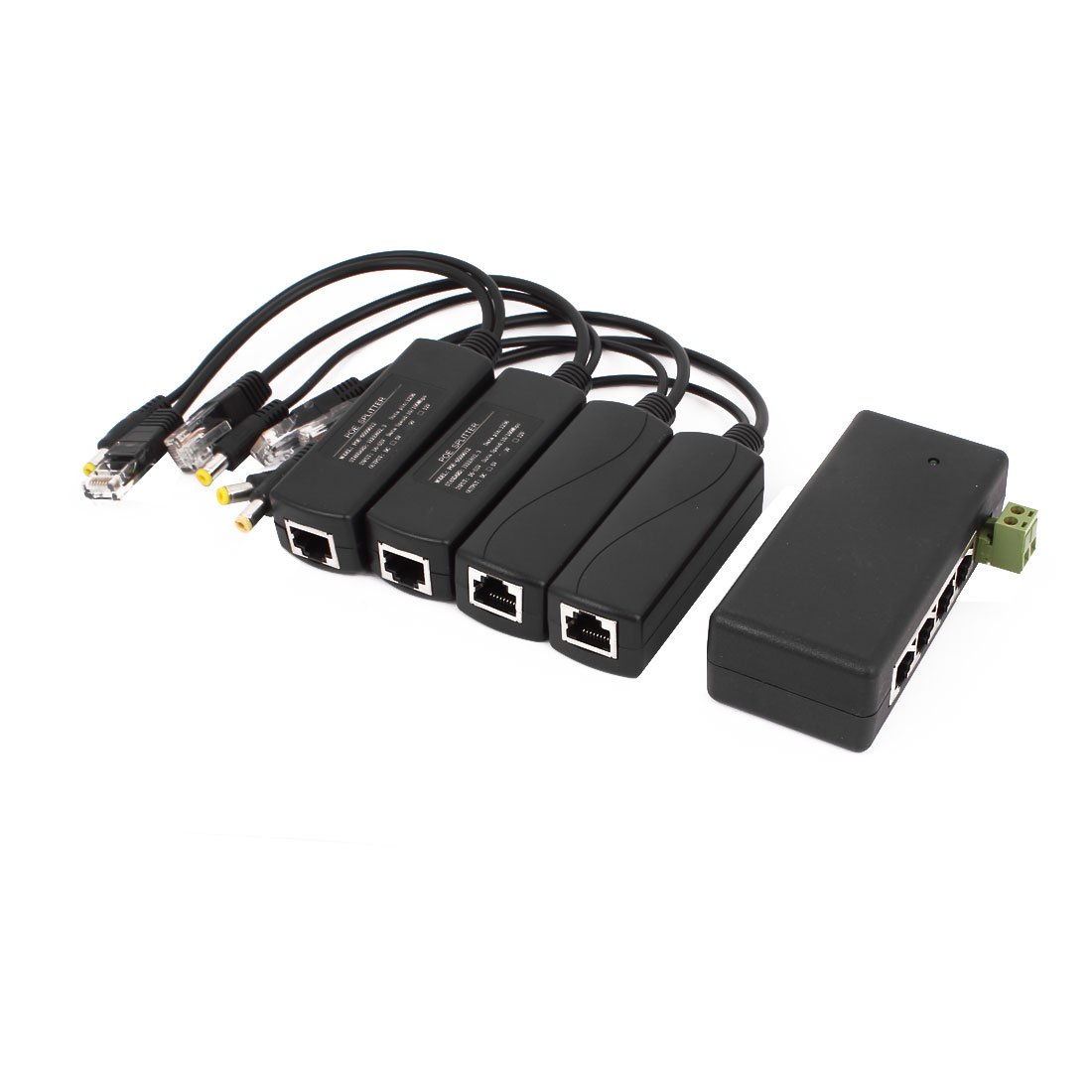 Aexit Cztery rozdzielacze DC9V POE 4 porty LAN POE Skrzynka zasilająca Ethernet dla zestawu kamery IP(DC9V quatre séparateurs POE 4 POE LAN Ports Kit Ethernet boîtier alimentation