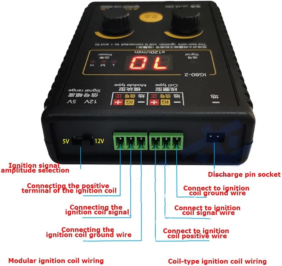 iDili DC12-24V Automotive Ignition Coil Tester Diagnostic Tool for Car Motorcycle Efficient Troubleshooting and Damage Prevention