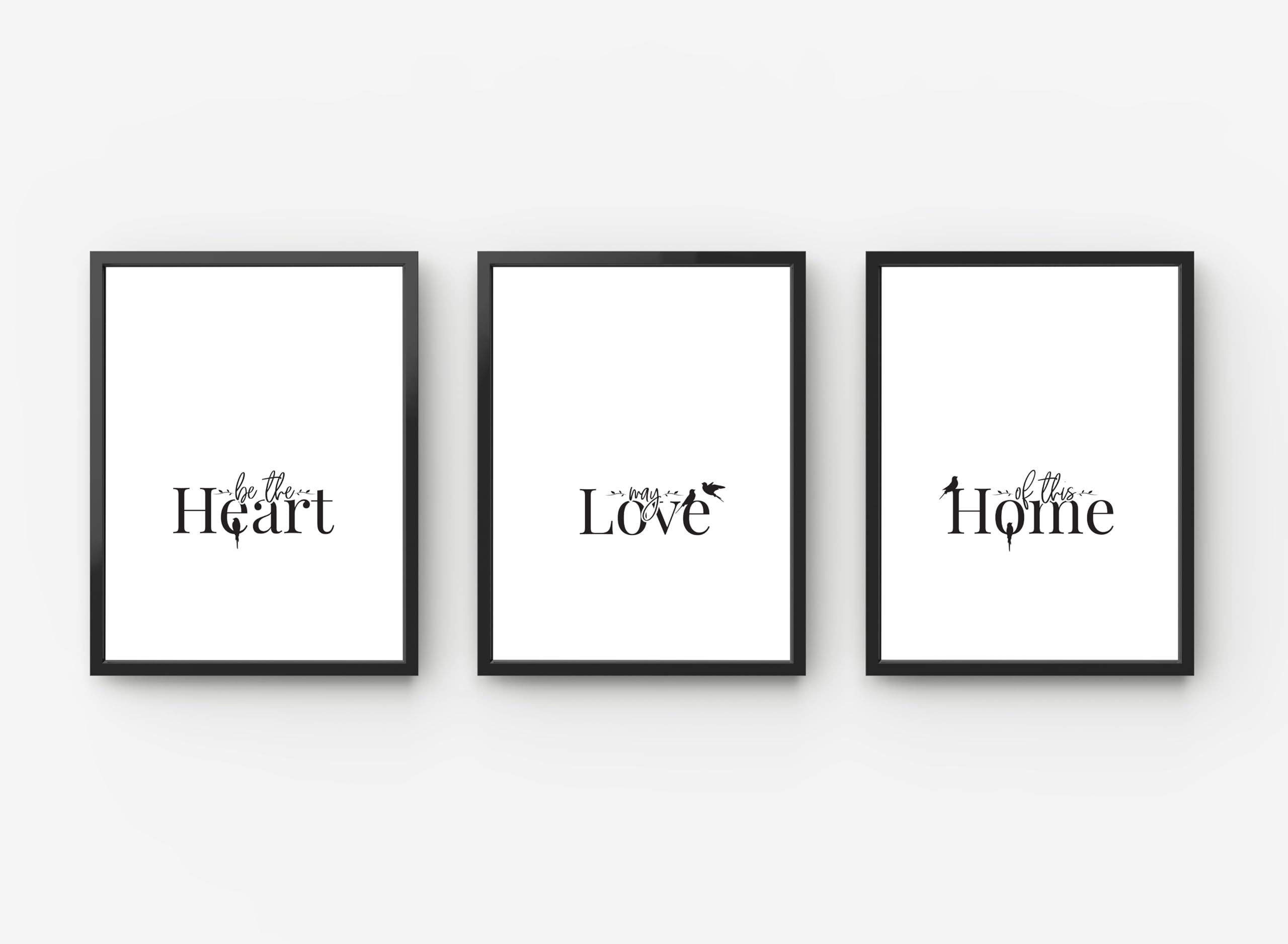 GIFTSHOPUK Set Of 3 Prints/Love, Family, Home Prints/Living Room Prints/Bedroom Prints/Family Quote Prints/Motivational Quotes (Black Frame - A2)