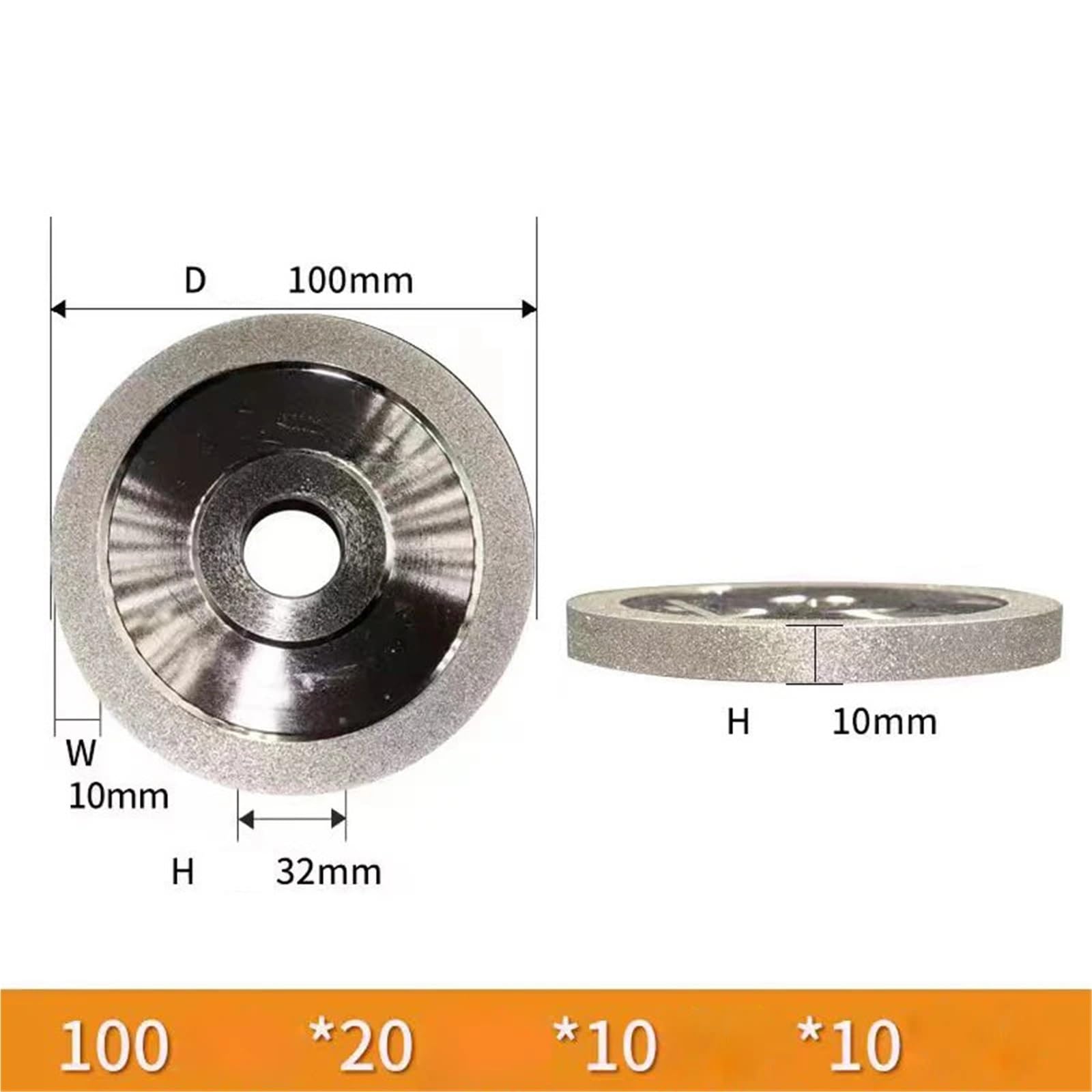 Diamentowa tarcza szlifierska do stali, ceramiki i jadeitu – 100 mm do 150 mm, ostrzałka do frezów CBN 1 szt.(100 125Dx32mm hole)