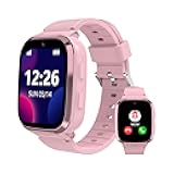 Citfis 4G Kids Smart Watches Girls with GPS Tracker, Kids Cell Phone Watch with Video & Voice Calling Texting Camera SOS Class Mode 12/24Hr Pedometer Alarm Games, GPS Watch for Girls Age 6-12(Pink)