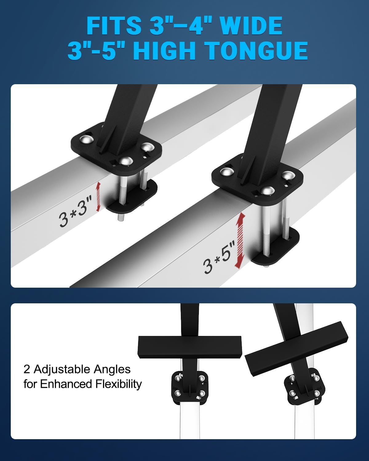 Boat Trailer Steps with Handrail Heavy-Duty Boats Boarding Step for The Tongue 2 Steps