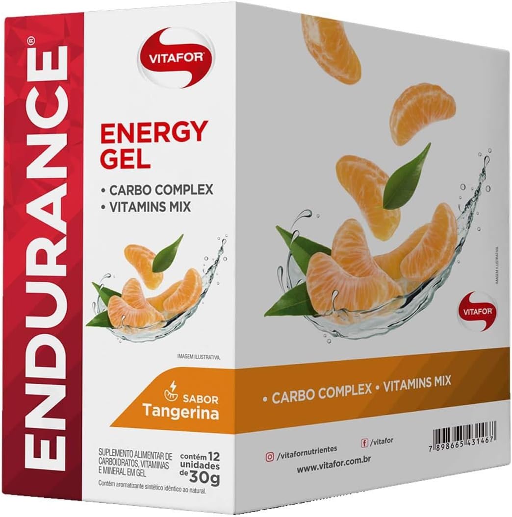 Vitafor Endurance Energy Gel 12 Sachês de 30g Tangerina Amazon