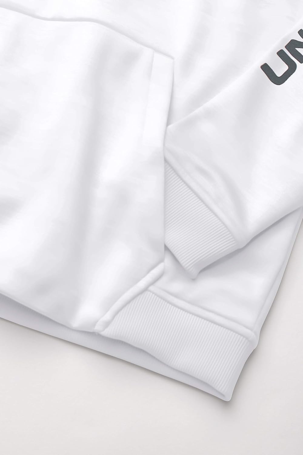 Under Armour Armour Fleece Pullover Hoodie bar Logo Graphic, White//Pitch Gray, Large